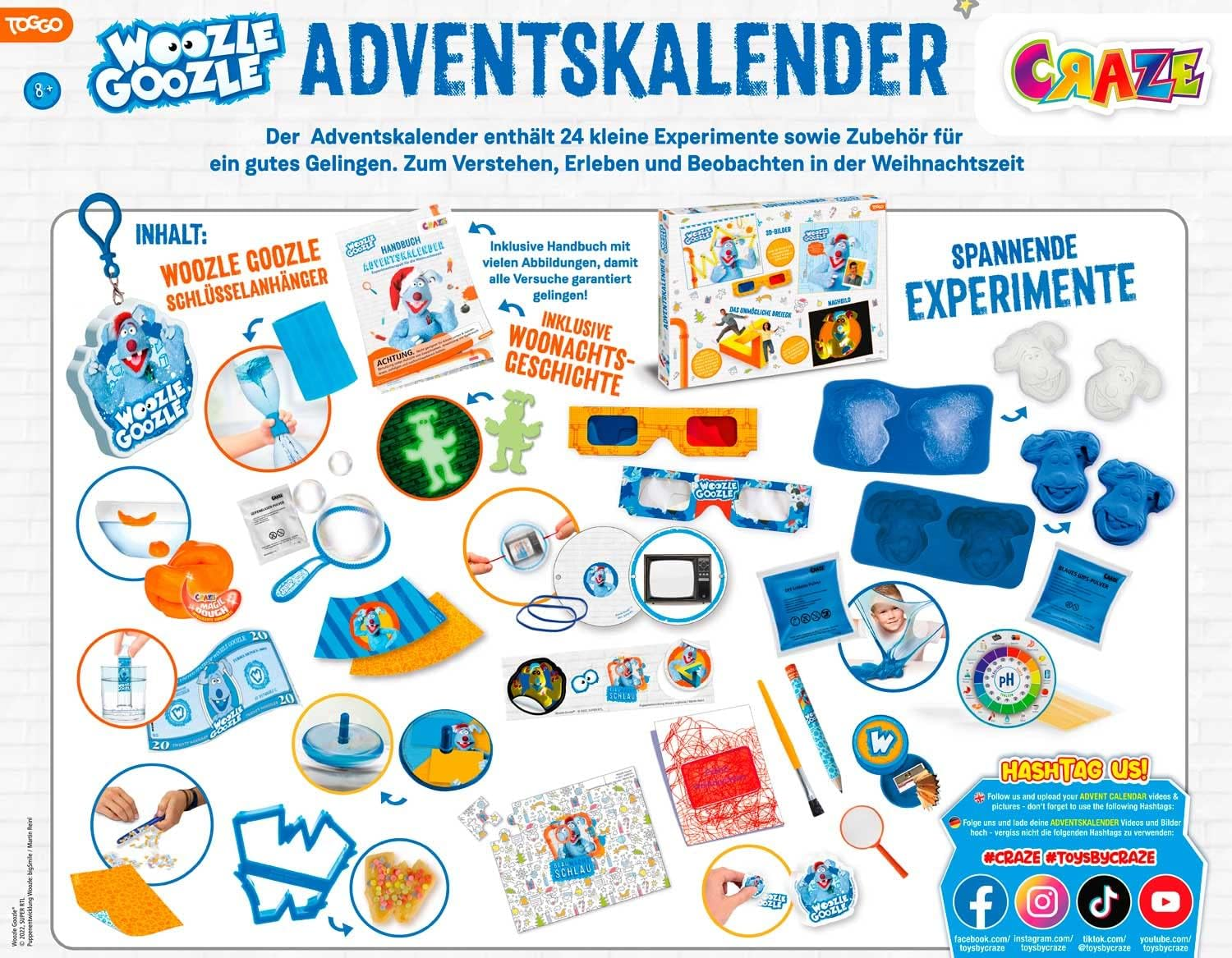 CRAZE Advent Calendar Wooz 2021 Children'S Experiments for Children from 8 with Figures Toy Christmas Calendar Gifts for Girls and Boys 24683 image number 5