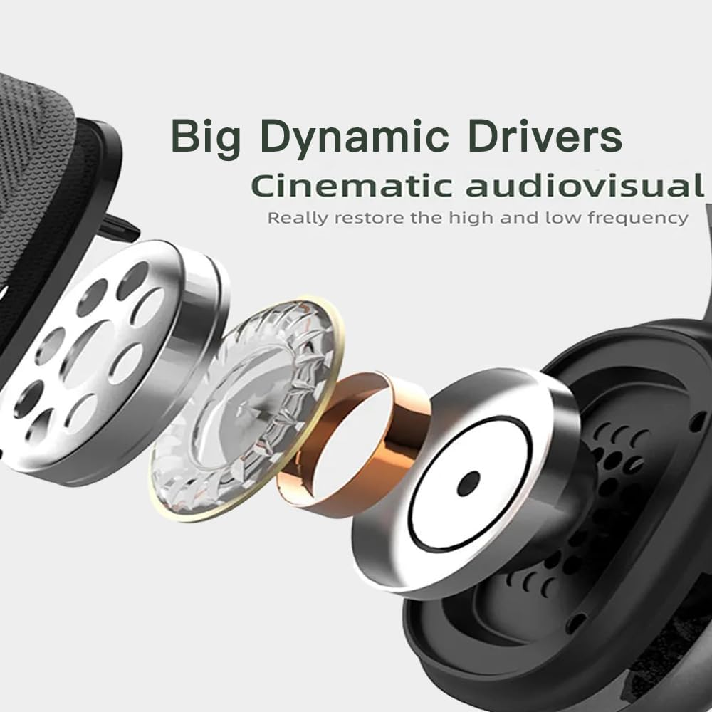 Upgraded Hybrid Active Headphones with Transparent Modes Playtime Wireless Bluetooth with Mic Deep Bass Soft-Earpads Fast Charging Red image number 4