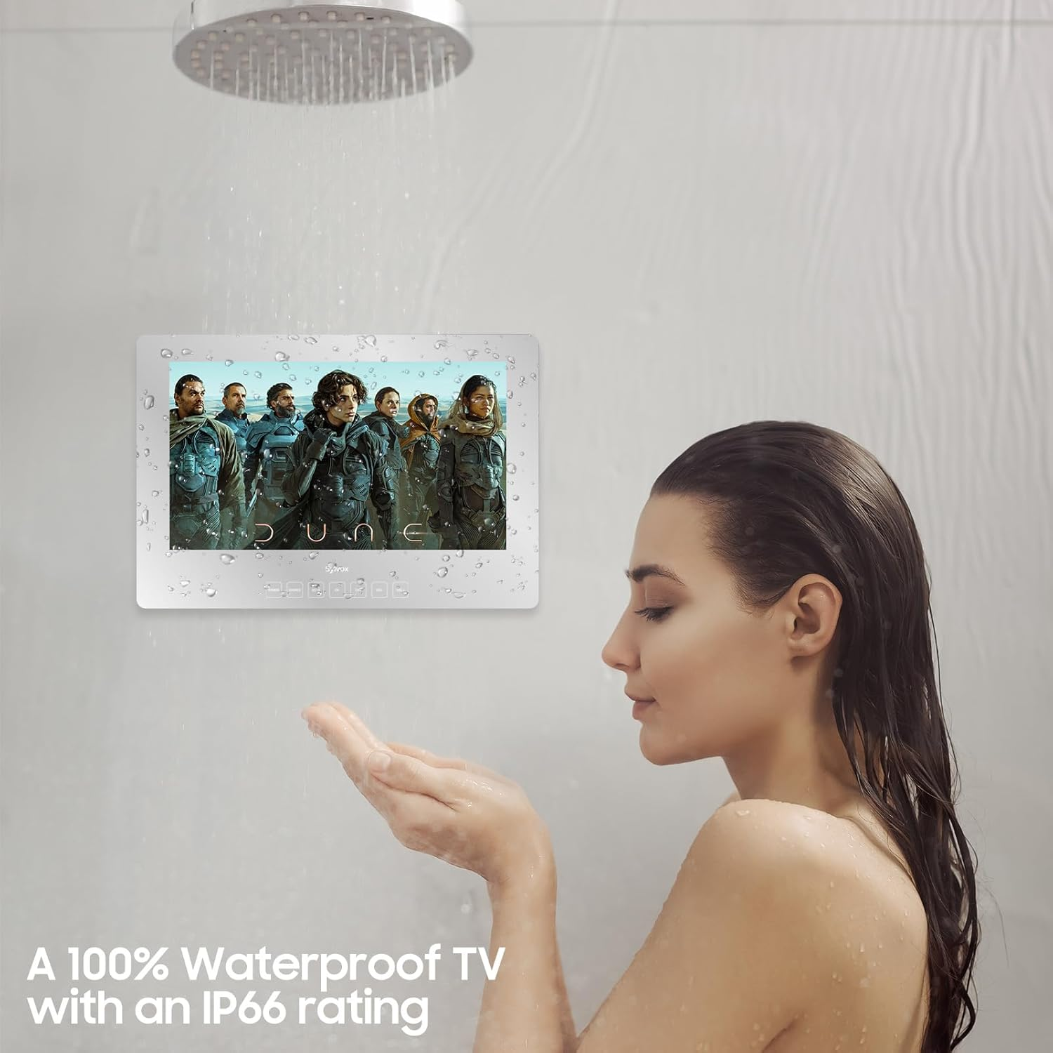 SYLVOX 32'' Smart Waterproof TV, Magic Mirror TV for Bathroom, 1080P, Bass Boost, IP66, Built-In APP Store, and Voice Assistant (On Wall Model) image number 6