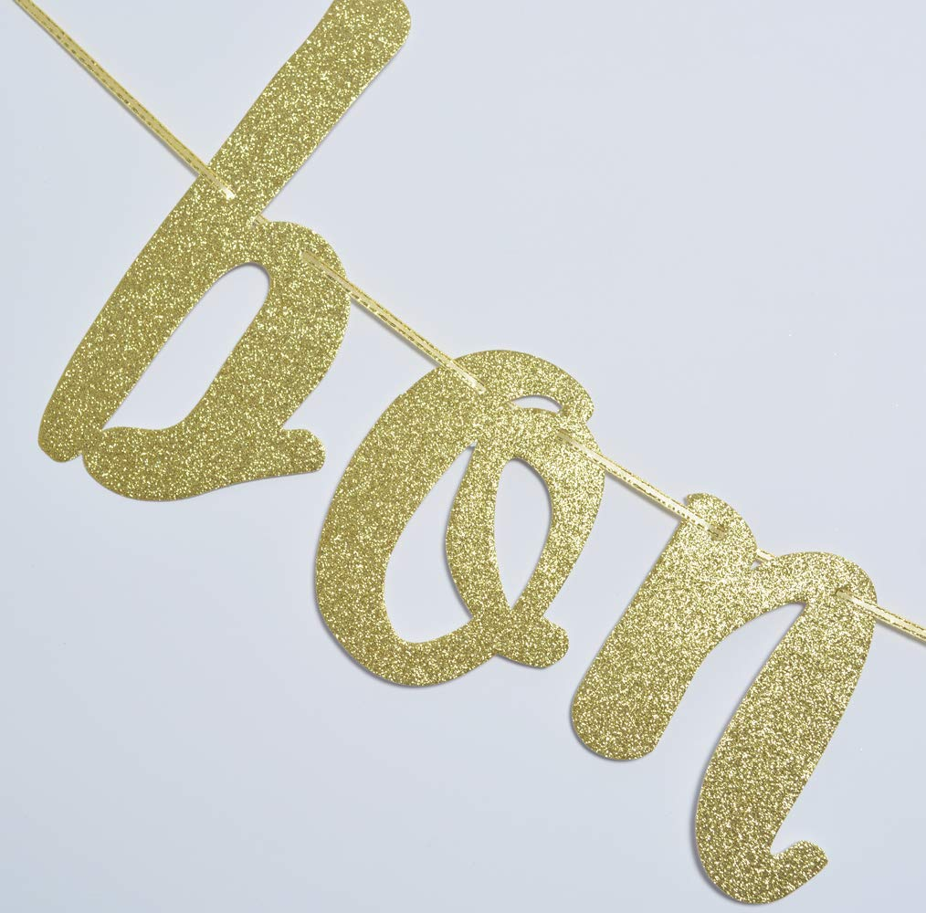 Bon Anniversaire Banner for Happy Birthday Party Decorations French Theme Sign Photo Backdrop (Gold Glitter) image number 5