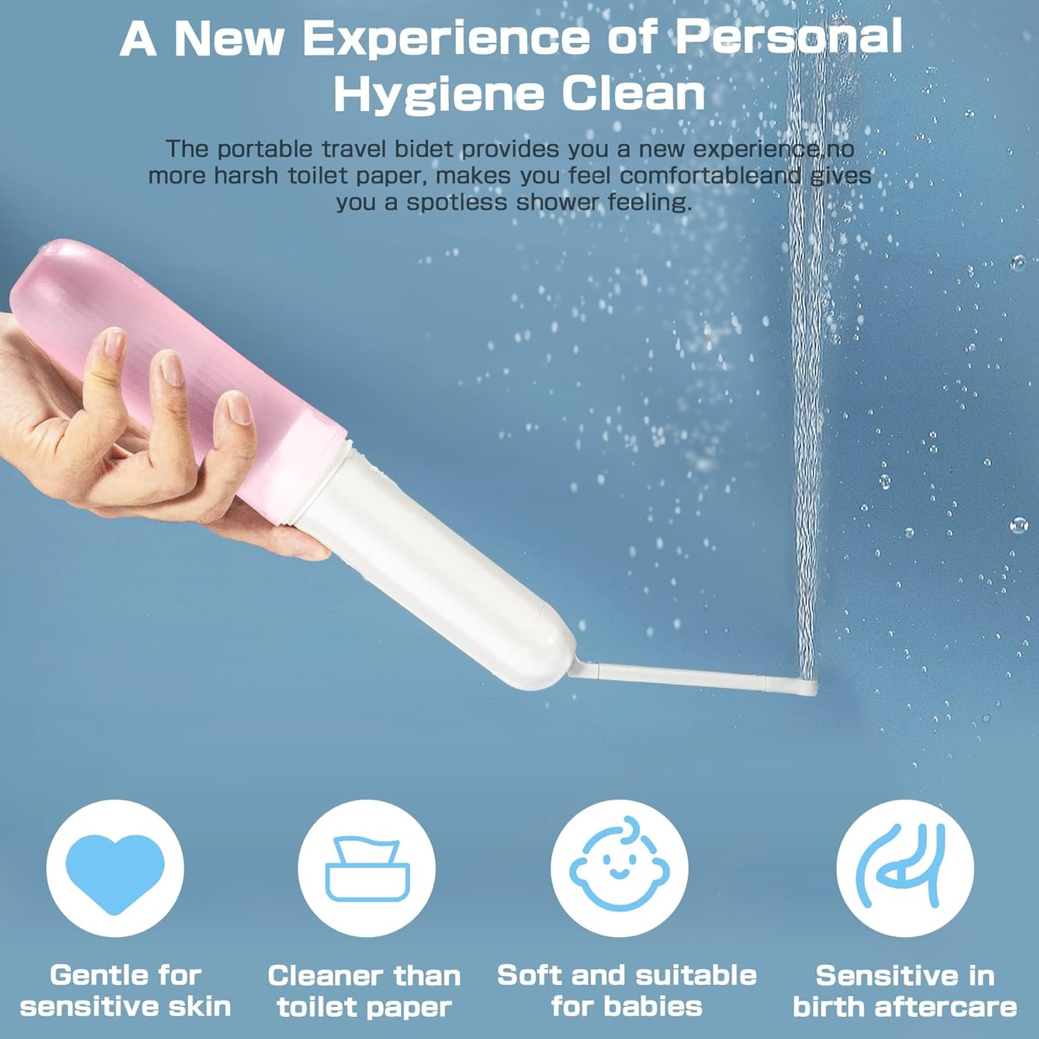[2Nd Generation] Portable Bidet for Travel Bidet Sprayer for Toilet Electric Bidet Portable Bidet for Women, Bidet Handheld Bidet Sprayer, Portable Bidet for Men (Pink) image number 3