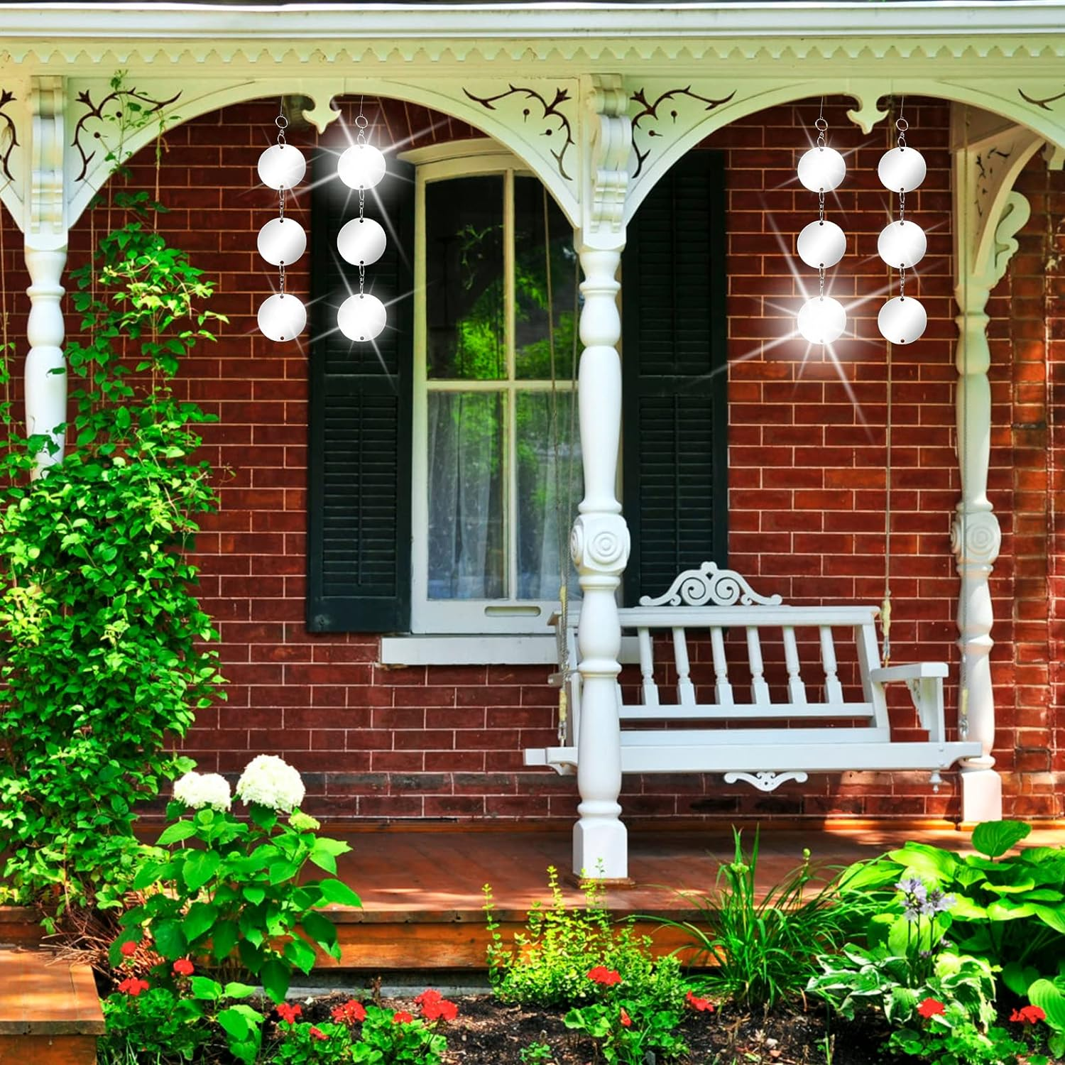 GWHOLE 6 Pack Bird Scare Discs Bird Repellent Reflective Discs Bird Deterrent Keep Birds Away image number 3