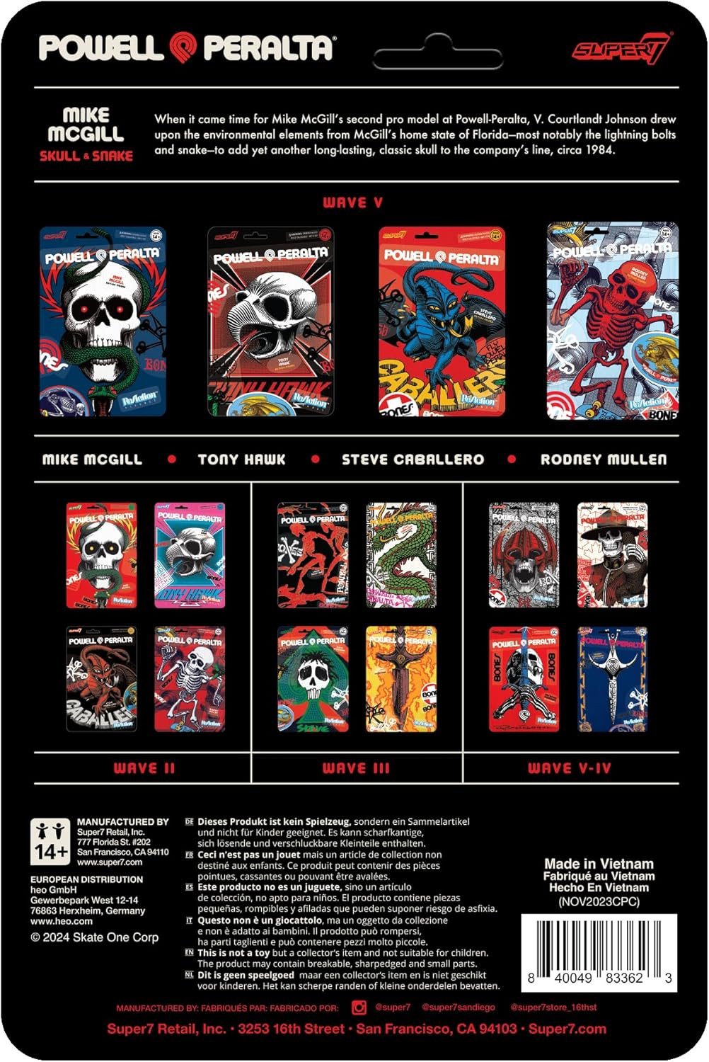 Powell Peralta - Mike Mcgill [Mt. Trashmore '85] Reaction 3.75" Action Figure [Wave 5] image number 6