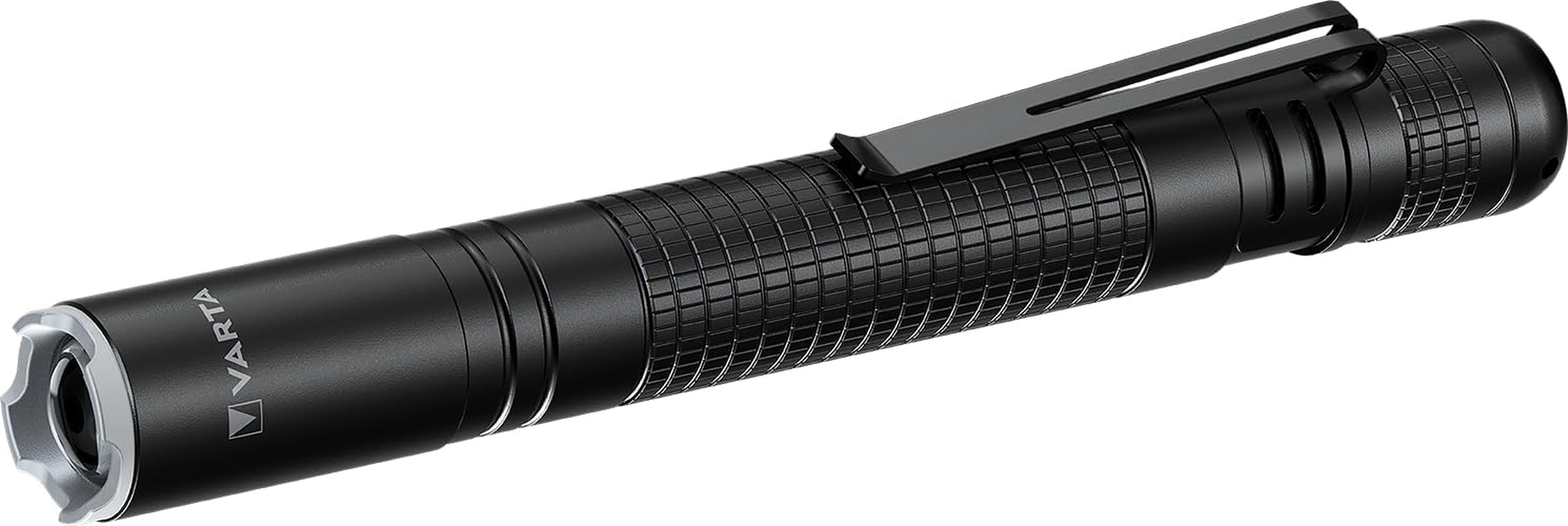 VARTA Aluminium F20 Pro LED Flashlight (Incl. 2X Longlife Power AA Batteries for Everyday-Use, 150 Lumens, Shock Proof, 3 Years Guarantee) Black for Household, Camping, Outdoor image number 2