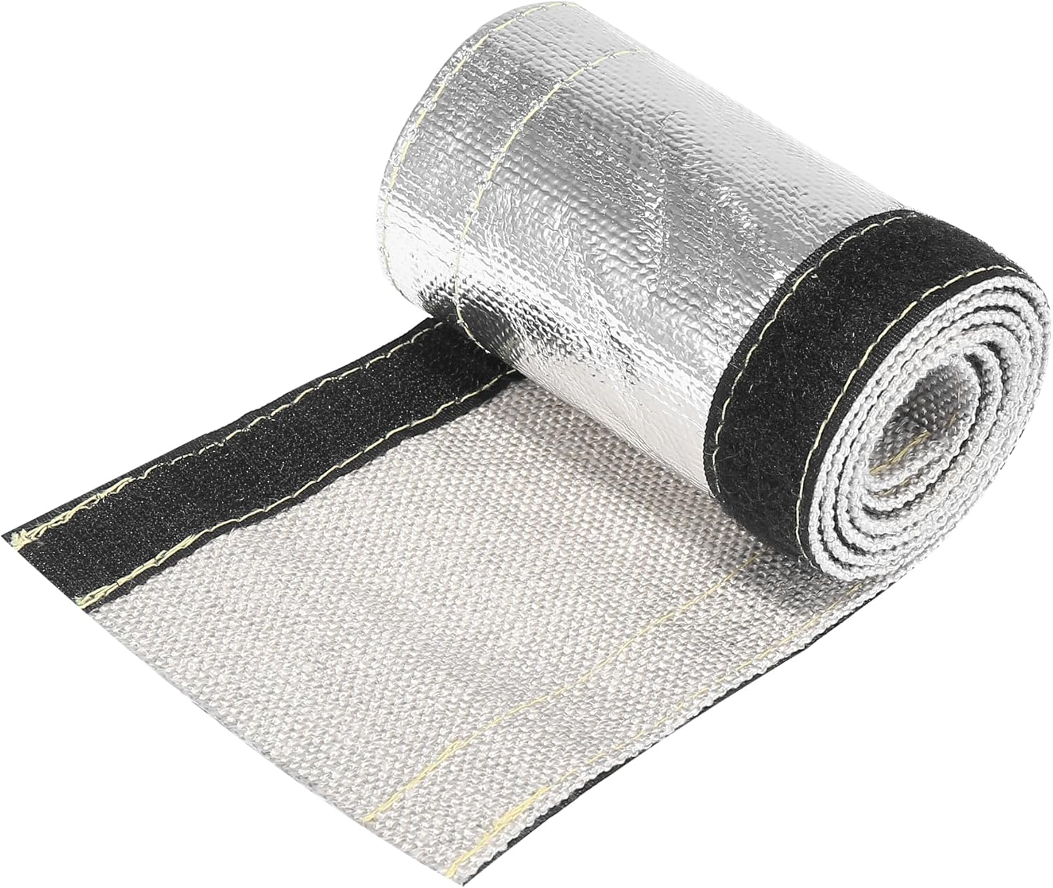 X AUTOHAUX Car Heat Shroud 3/4" ID 3.2Ft Aluminized Sleeving Insulated Shield Sleeve Heat Wire Shield Sleeve for 3/4" OD Fuel Lines Heat Protection