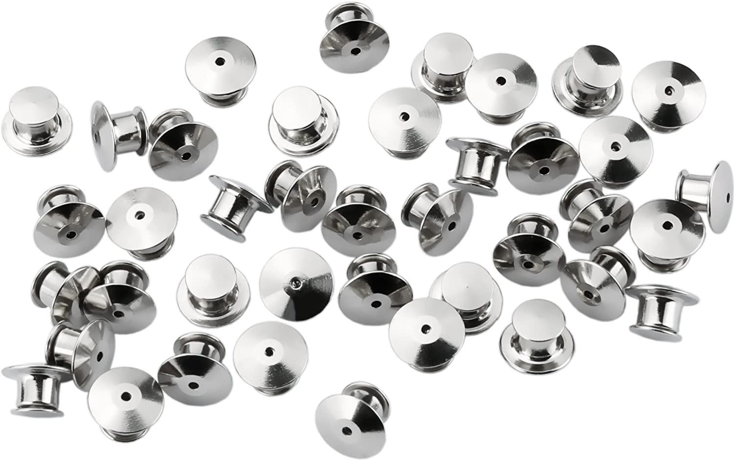 40 Pieces Metal Pin Backs Locking Pin Keepers Locking Clasp with Storage Case - C Colorful image number 3