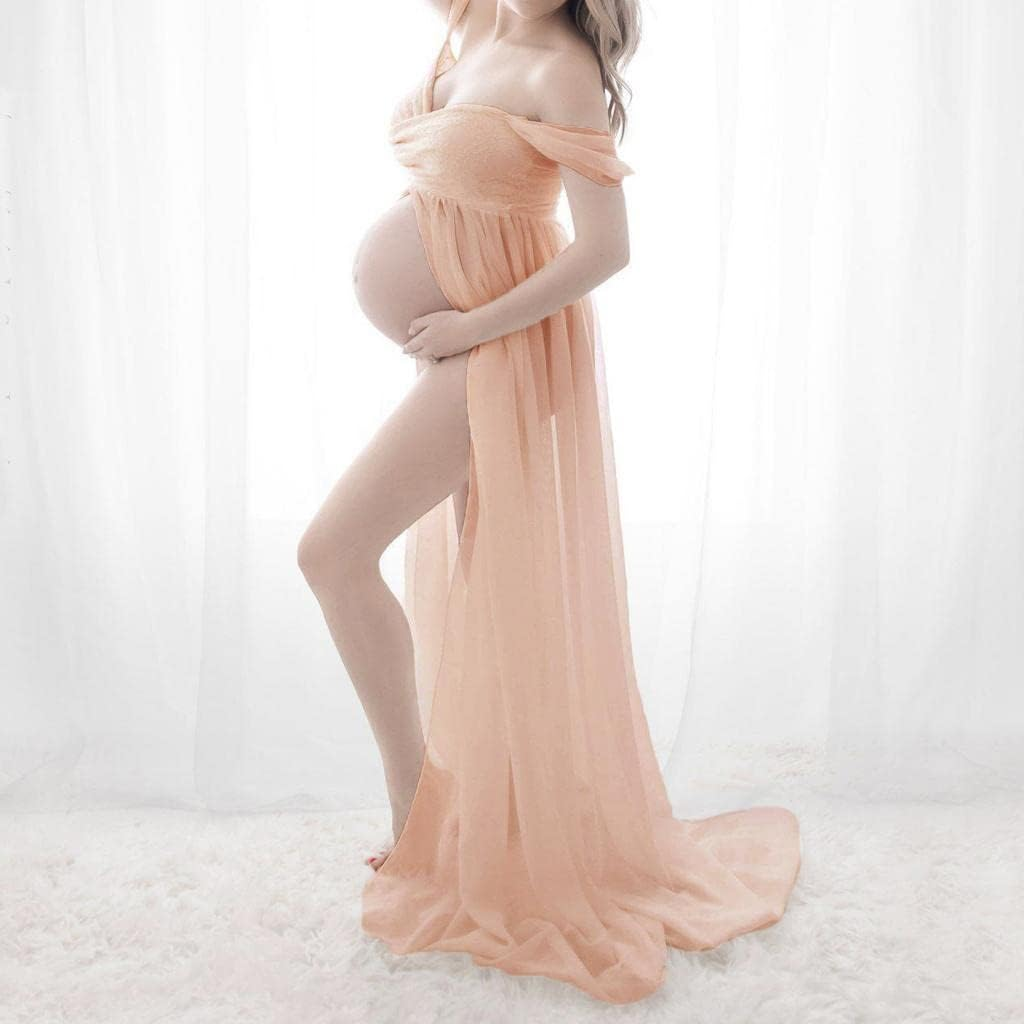 Off Shoulder Maternity Dress Skirts Maternity Photography, Pink M