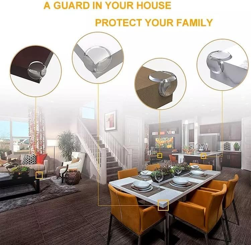 Corner Protector, Baby Proof Furniture Corner Guards, Safety Bumpers & Cushion to Cover Sharp Furniture & Table Edges,Clear and Transparent,Pre-Taped (12 Count Round-Shape(Park of 1))
