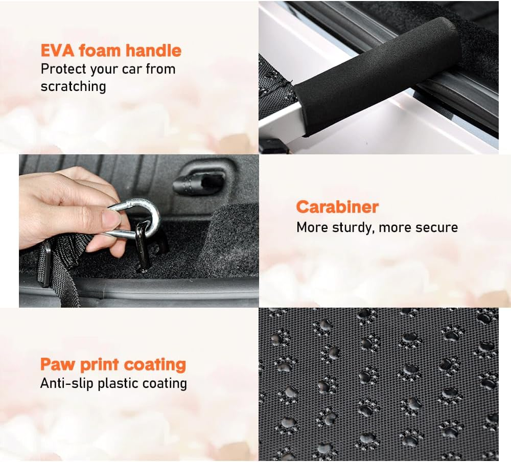 Melpet Folding Dog Stair Lightweight Aluminium Dog Ramp Adjustable Height 5 Steps Pet Ladder Loads up to 70Kg with Non-Slip Surface for Cars Trunk SUV Trucks