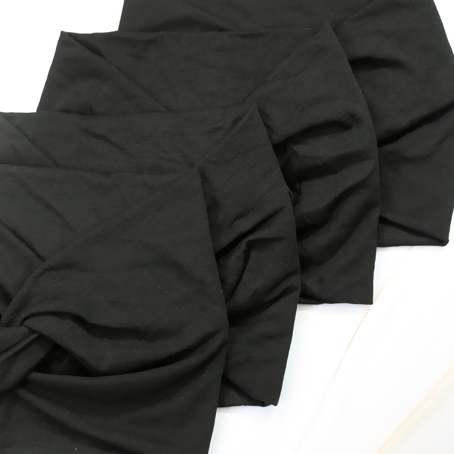 IVARYSS Extra Wide Headbands for Women Non-Slip, 7'' Large Twist Knotted Stretchy Wraps Head Bands Hair Accessories, 4 Pack, Black - Boho Set1 image number 2