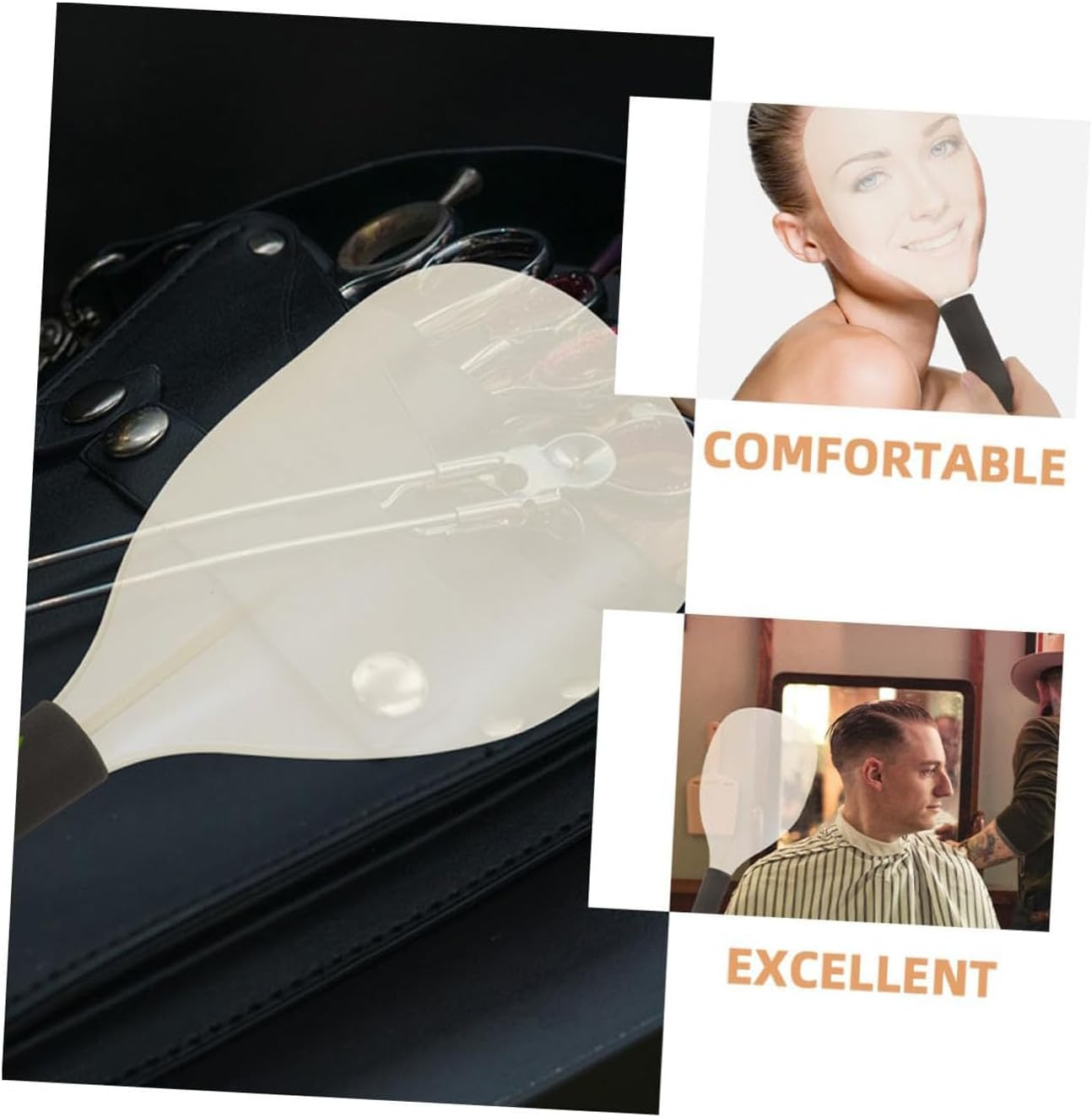 Cyktxei 2Pcs Haircut Facial Mask Shield, Ergonomic Clear Plastic Face Protector & Splash Guard for Hairdressers and Makeup Artists, Unbreakable Protective Barrier for Hair Cutting image number 1