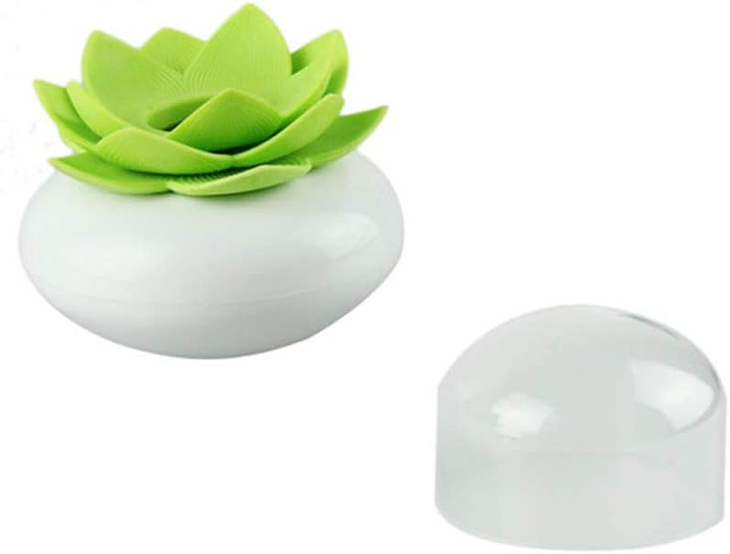 2 Pack Creative Lotus Cotton Swab Holder Q-Tips Toothpicks Holder Table Decorate Cotton Bud Storage Box Organizer - Green+Black image number 3