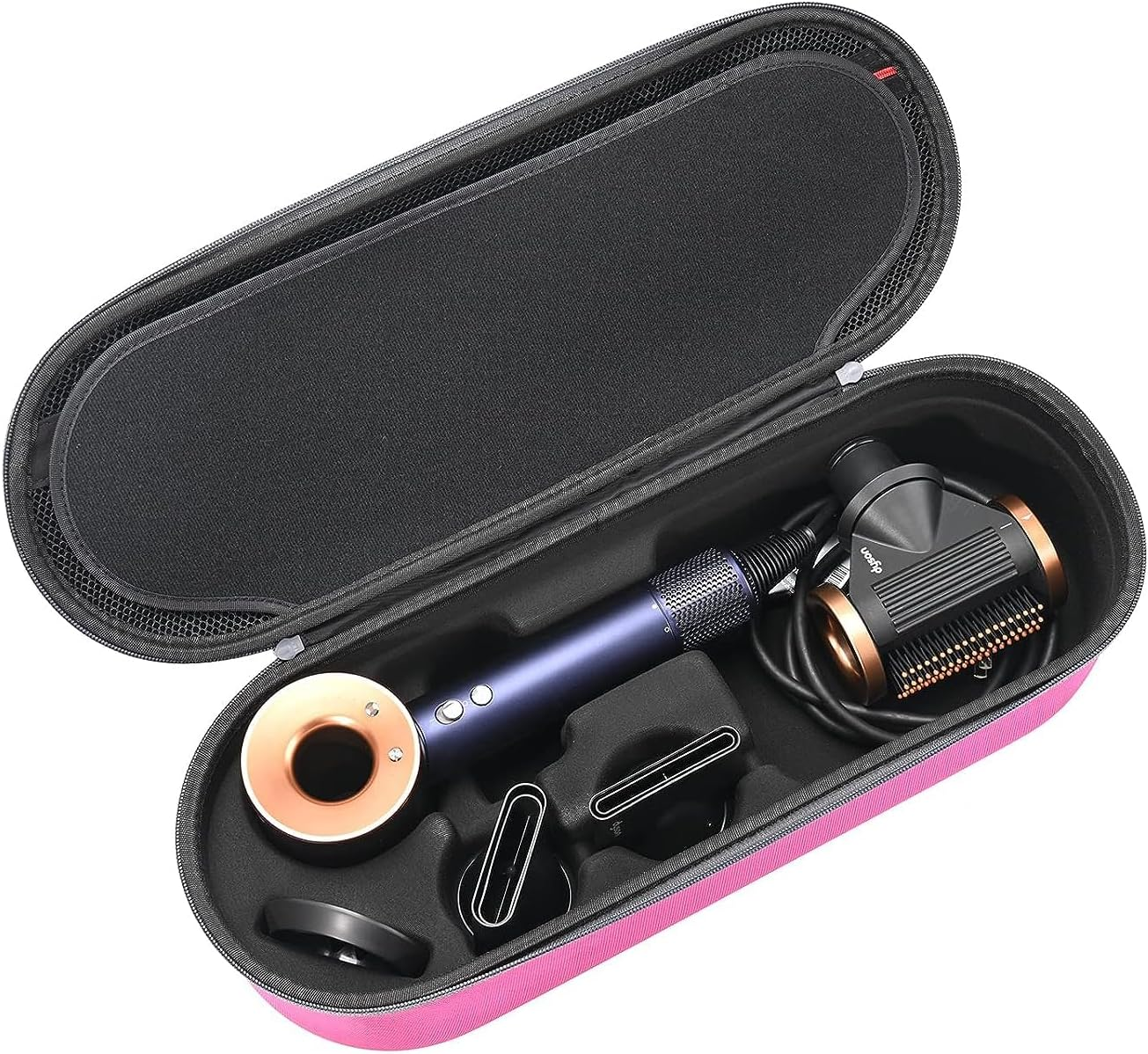 RLSOCO Hard Case for Dyson Supersonic Nural/Supersonic Hair Dryer HD15 HD08 HD07 HD03 HD01, Portable Travel Storage Bag for Dyson Supersonic Hair Dryer - Fits Complete Supersonic Accessories -Pink