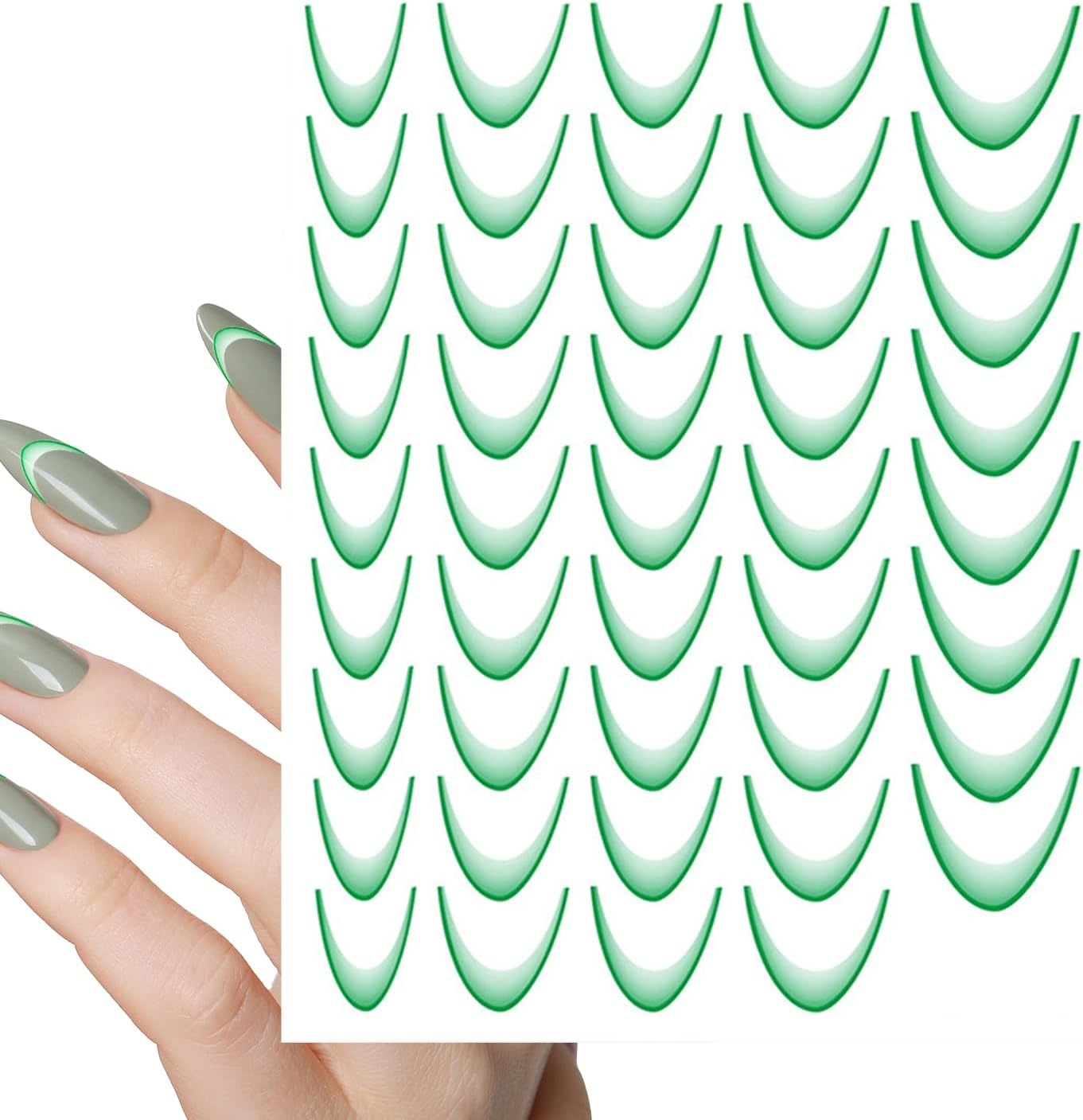 Ungtyb Nail Tip Stickers | Moon Shaped Nail Decals Decorations,3D French Women Fingertip Self-Adhesive Stickers Manicure Accessories for Decoration
