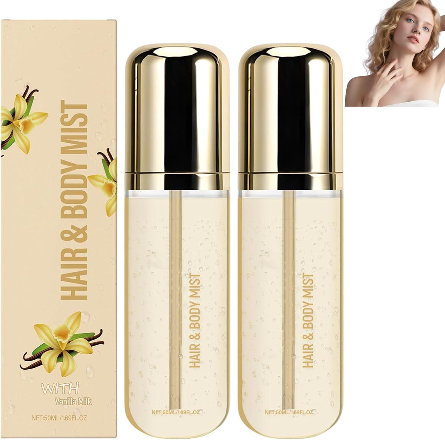 Vanilla Hair and Body Mist, Long-Lasting Perfume Spray for Women & Men, Light Fragrance Mist for Skin and Hair Care, Nourishing, Soothing for Lightweight Hydrating & Refreshing (3Pcs)