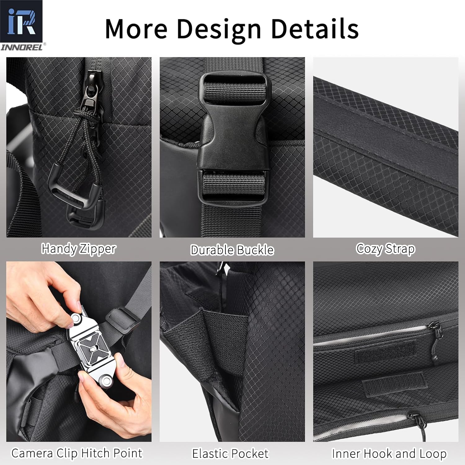 6 Liters Waterproof Camera Sling Bag INNOREL CB0621, with Tripod Holder, for Sony/Canon/Nikon/Dslr/Slr/Mirrorless Crossbody, Traveling, Sporting, Cycling, Daily image number 4