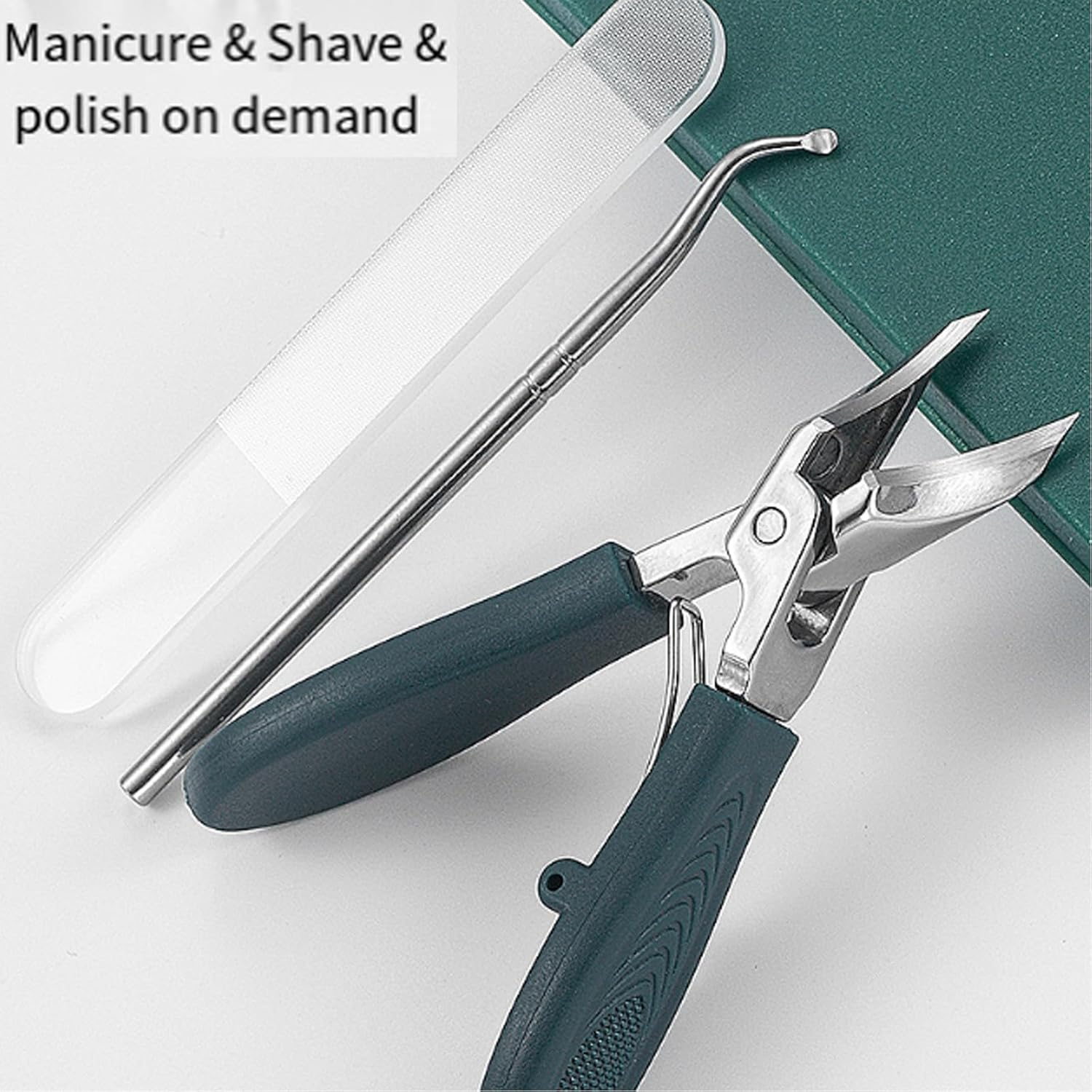 Eagle Beak Nail Clippers, Three Sets of Eagle Beak Beveled Nail Clippers, Multifunctional Nail Clipper, Beveled Nail Clipper, for Thick Nails, Seniors&Ingrown Care (2PCS Green+Black)