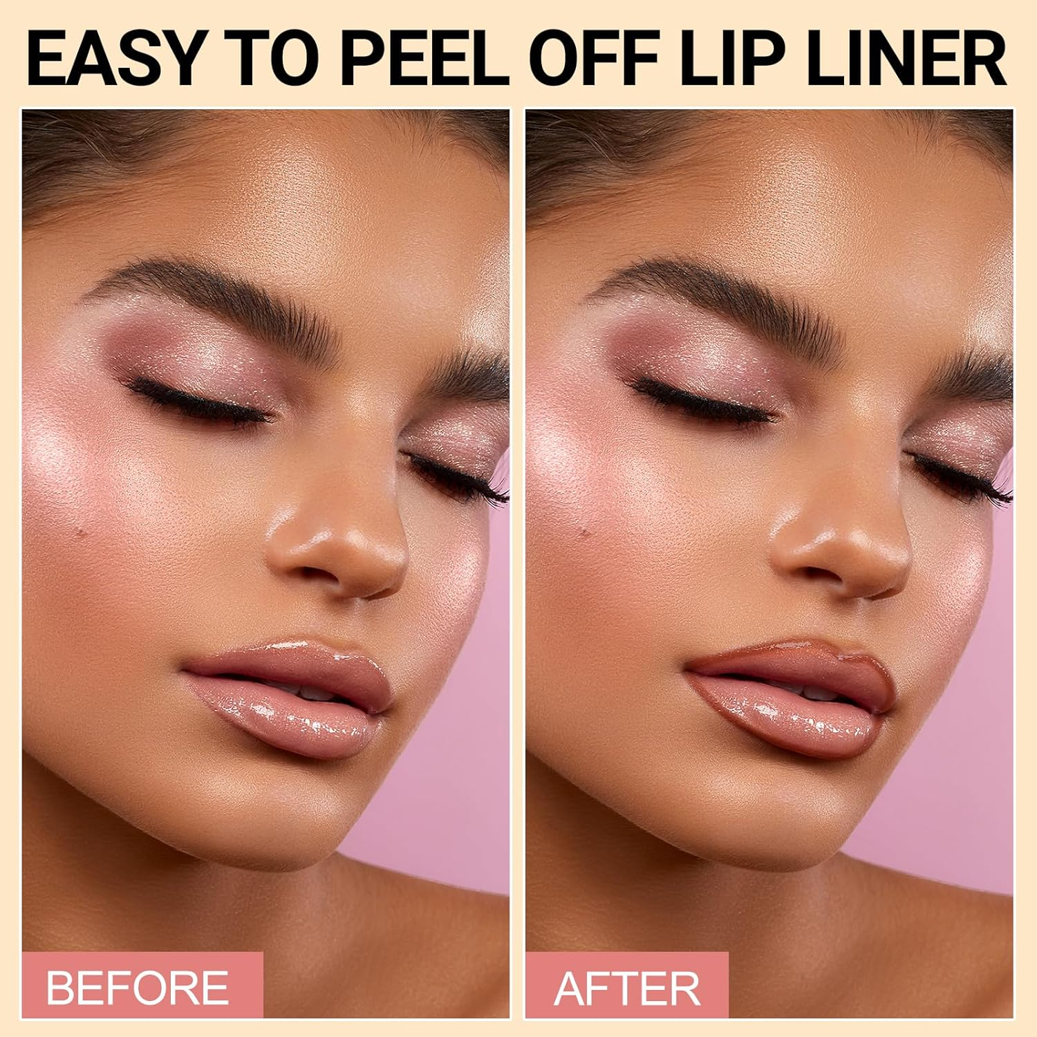 Erinde Peel off Lip Liner Stain, Long Lasting Lip Stain Peel Off, Women Waterproof Matte Lipstick, Transfer Proof Lip Tint Peel Off, Highly Pigmented Color Lipliner #002 Dark Brown image number 5