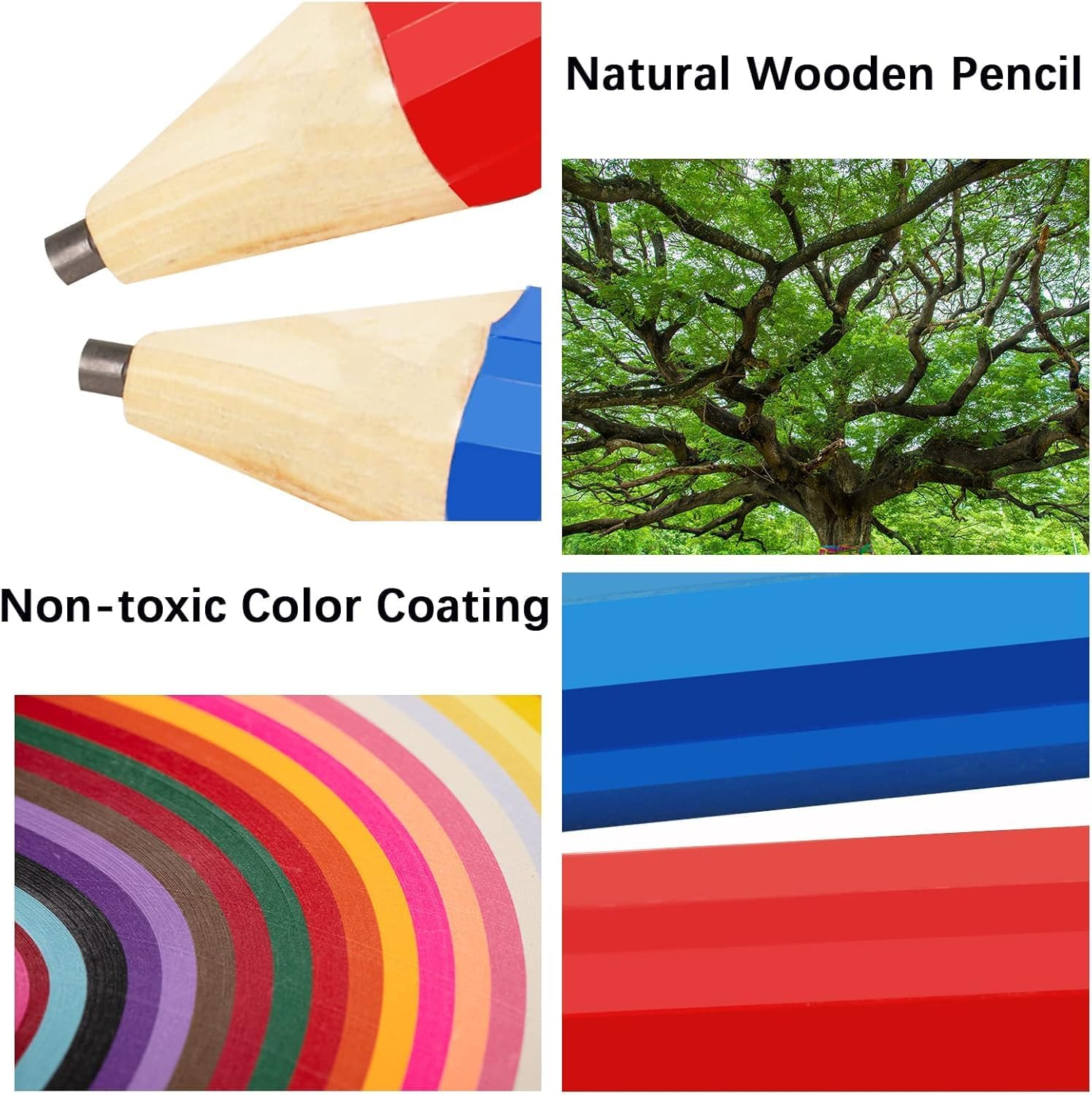 2 PCS Wooden Jumbo Pencils, Really Big Pencil, Super Giant Pencil - Writable & Erasable (Surprise Random Color) image number 4