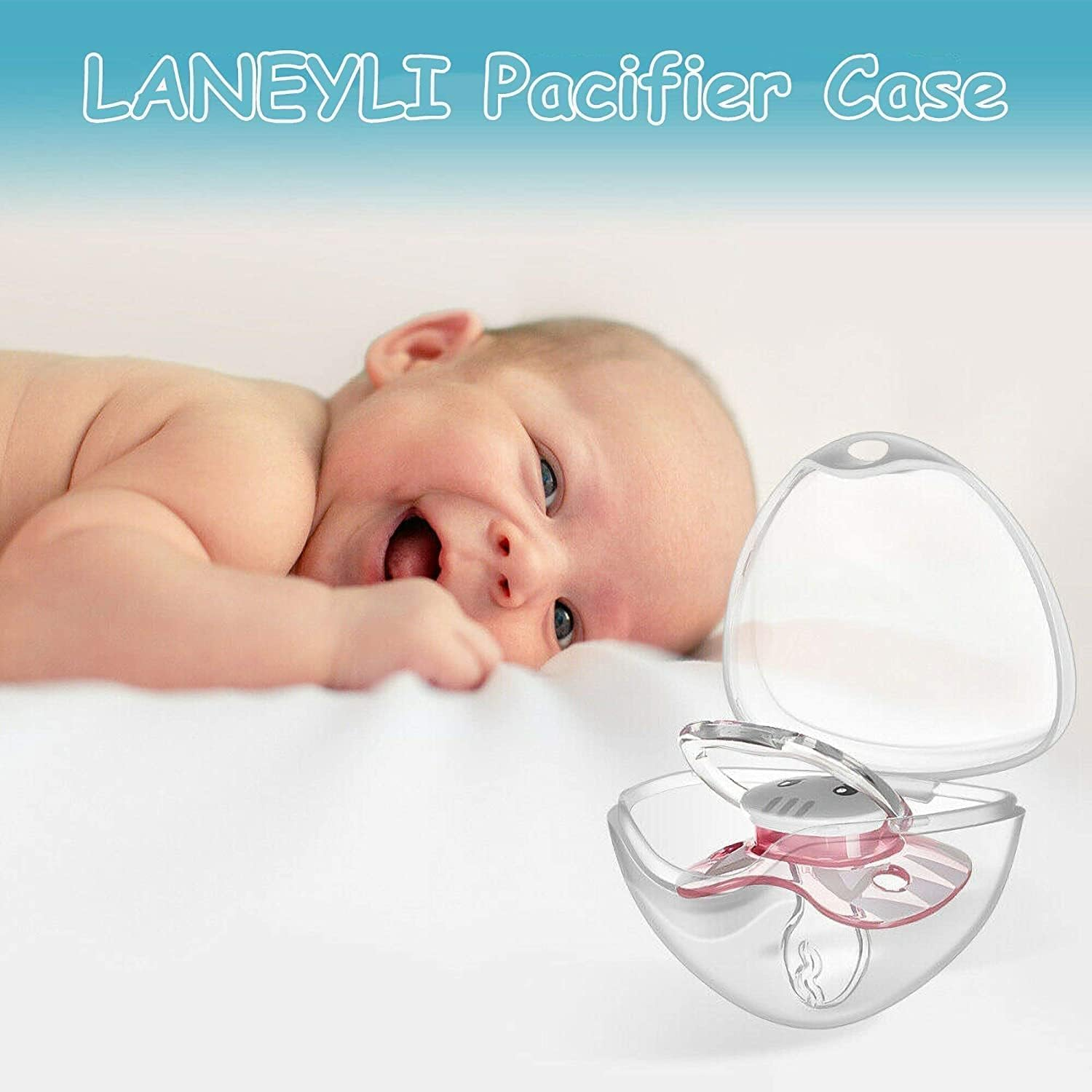 4PCS Pacifier Storage Box Clear Pacifier Holder Nipple Shield Case for Baby Infant Newborn Toddler Outdoor Travel Pacifier Holder image number 2