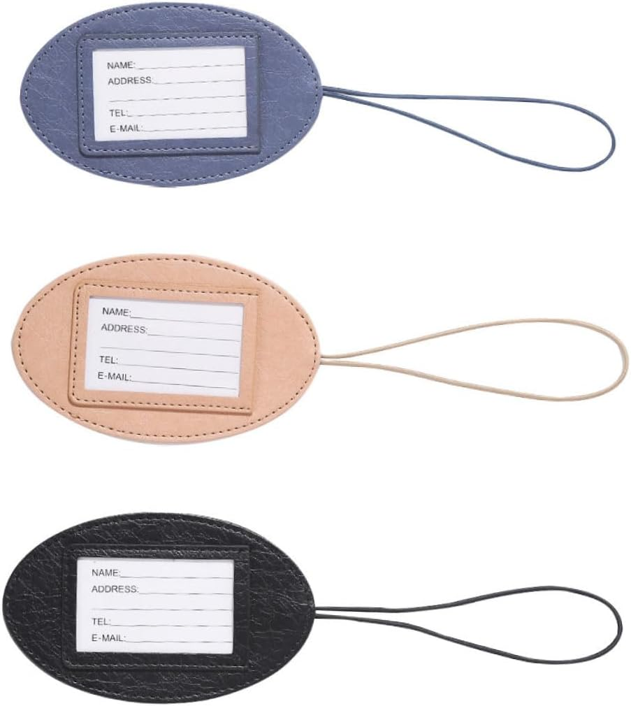 LIGIGWASH 3Pcs Pu Leather Luggage Tags Multifunctional Boarding Pass Holders Travel Card Covers Portable Suitcase Labels for Suitcases and Bags Random Color image number 3