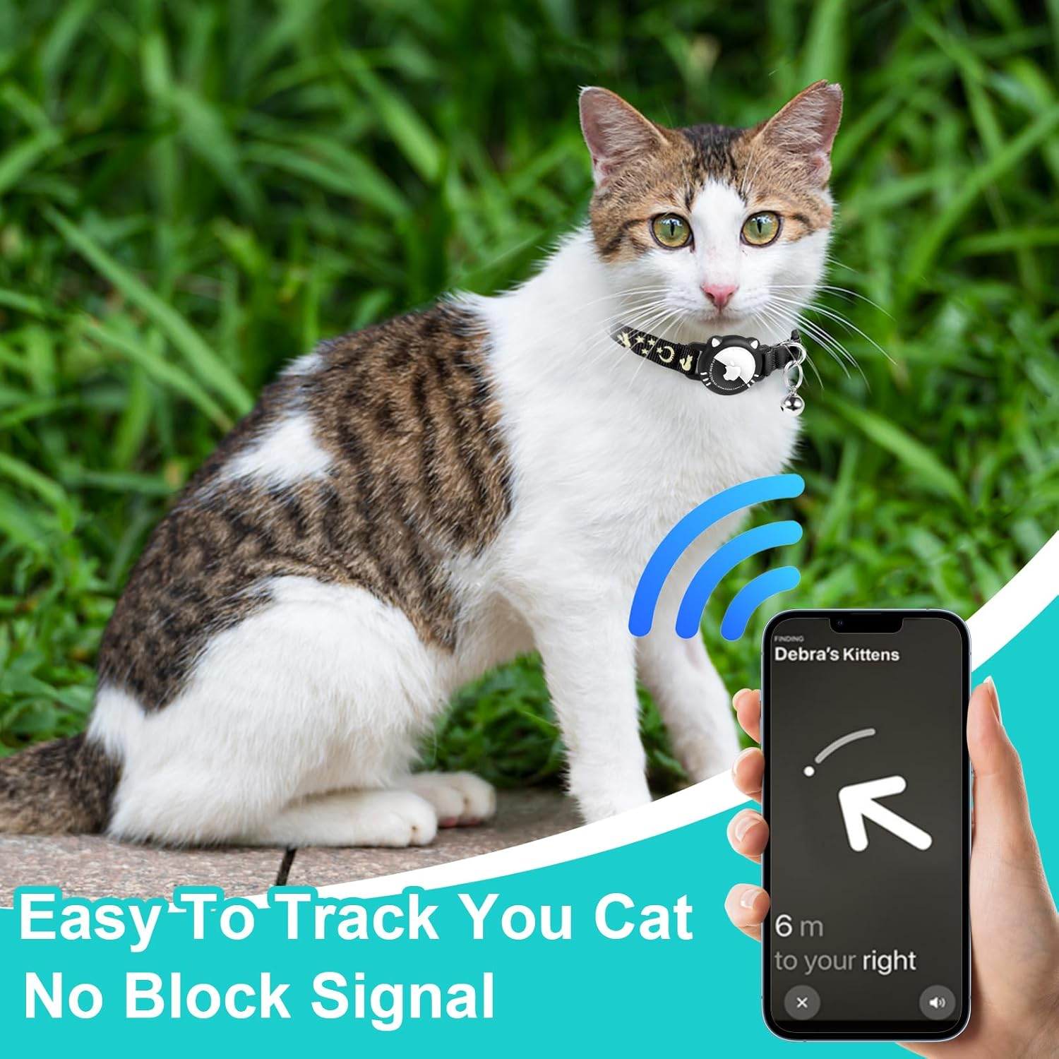 Agoumlux Airtag Cat Collar Compatible with Apple Air Tag with Reflective Safety Buckle for Kitten image number 5