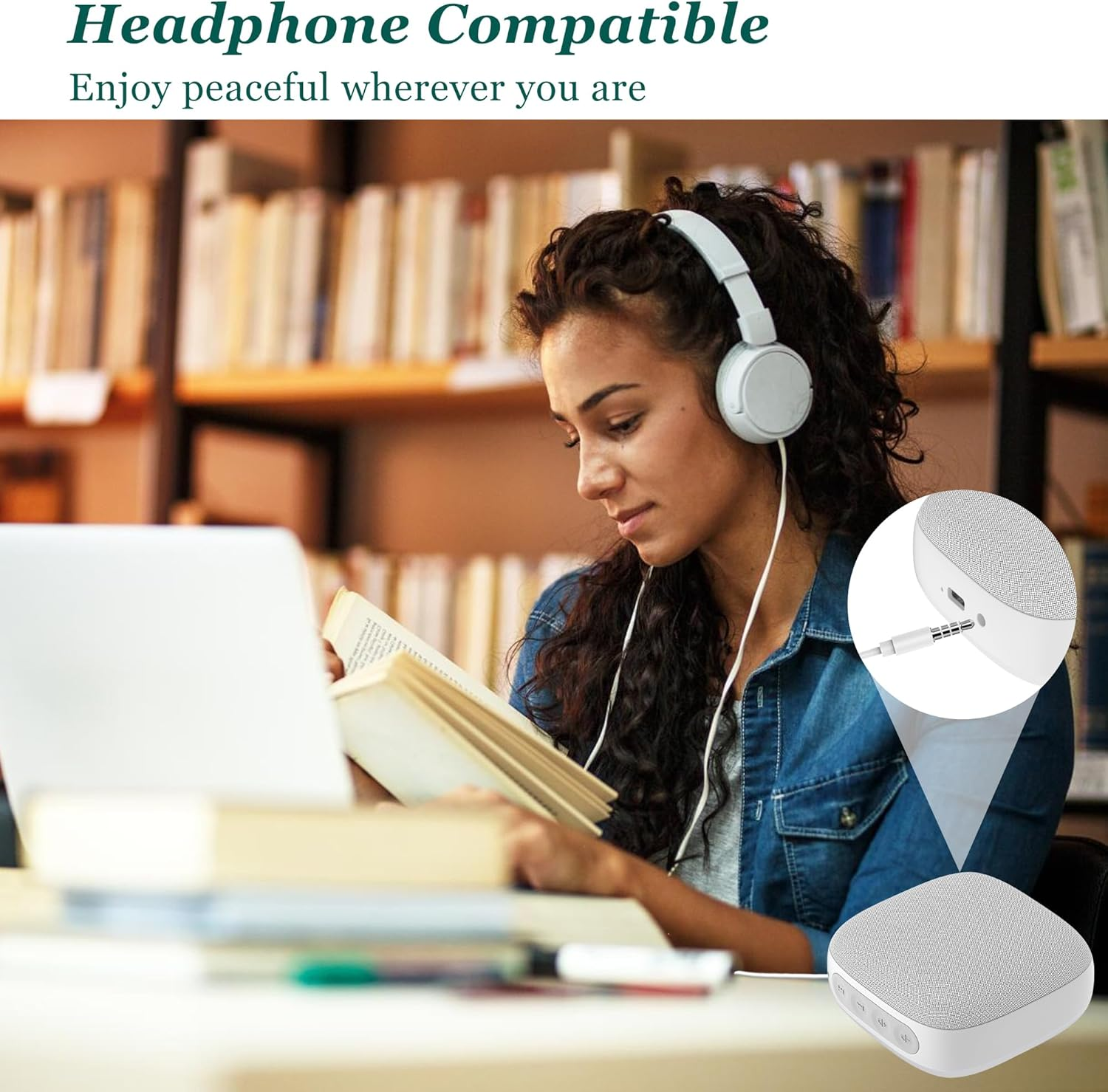 Portable White Noise Machine, 52-Hour Lasting Travel Sound Machine with Headphone Jack, 20 Soothing Sounds, Adjustable LED Light, 3 Timer Modes & Memory Function, Promotes Deep Sleep for Baby, Adults image number 5