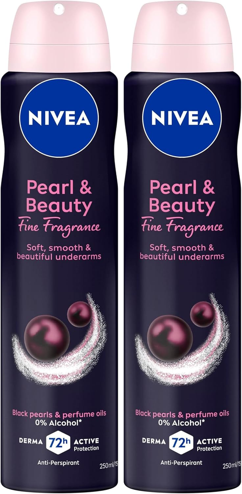 NIVEA Pearl & Beauty Fine Fragrance Anti-Perspirant Aerosol Deodorant 250Ml | 72-Hour Sweat & Odour Protection | Long-Lasting Freshness | Skin-Safe Formula | with Perfume Oils (Pack of 2) image number 6