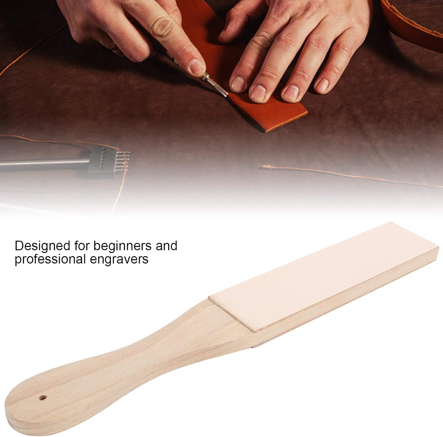 Leather Strop, Leather Paddle Strop, Polishing Tool for Beginners and Professional Engravers Woodworking Sharpening Honing Wood Carving Tools image number 6