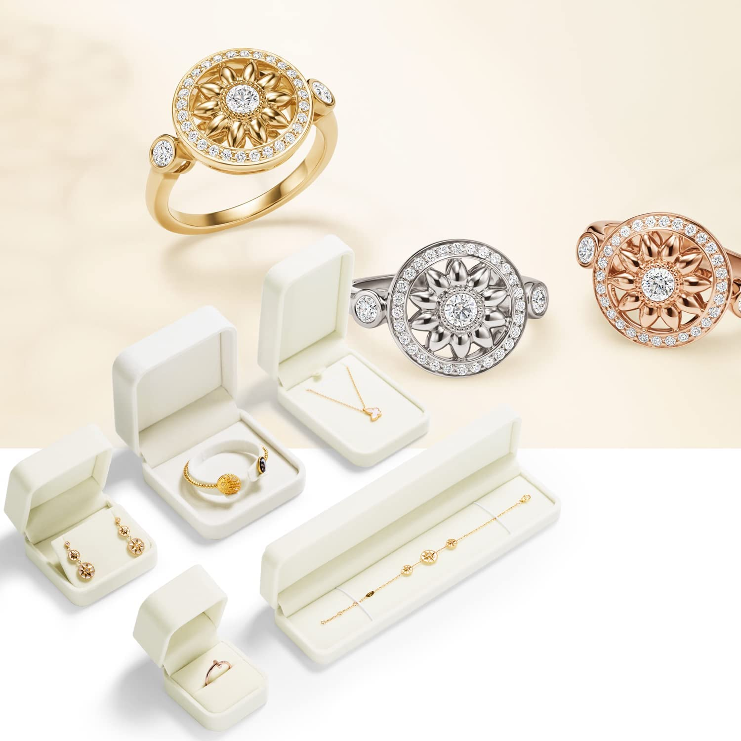 Oirlv Velvet Bracelet Gift Boxes Ring Box White Bangle Gift Box Long Chain Jewelry Boxes Bracelets Display Case for Engagement Wedding Birthday Mom Presents Mothering Sunday