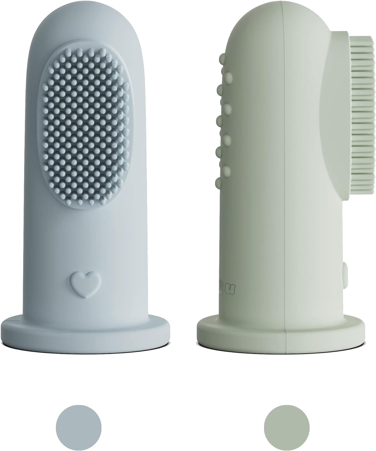 Baby Toothbrush Finger Kit, Two Finger Brushes Oral Cleaner Kit for 3 Months +, 2 Piece (Cloud/Mint)