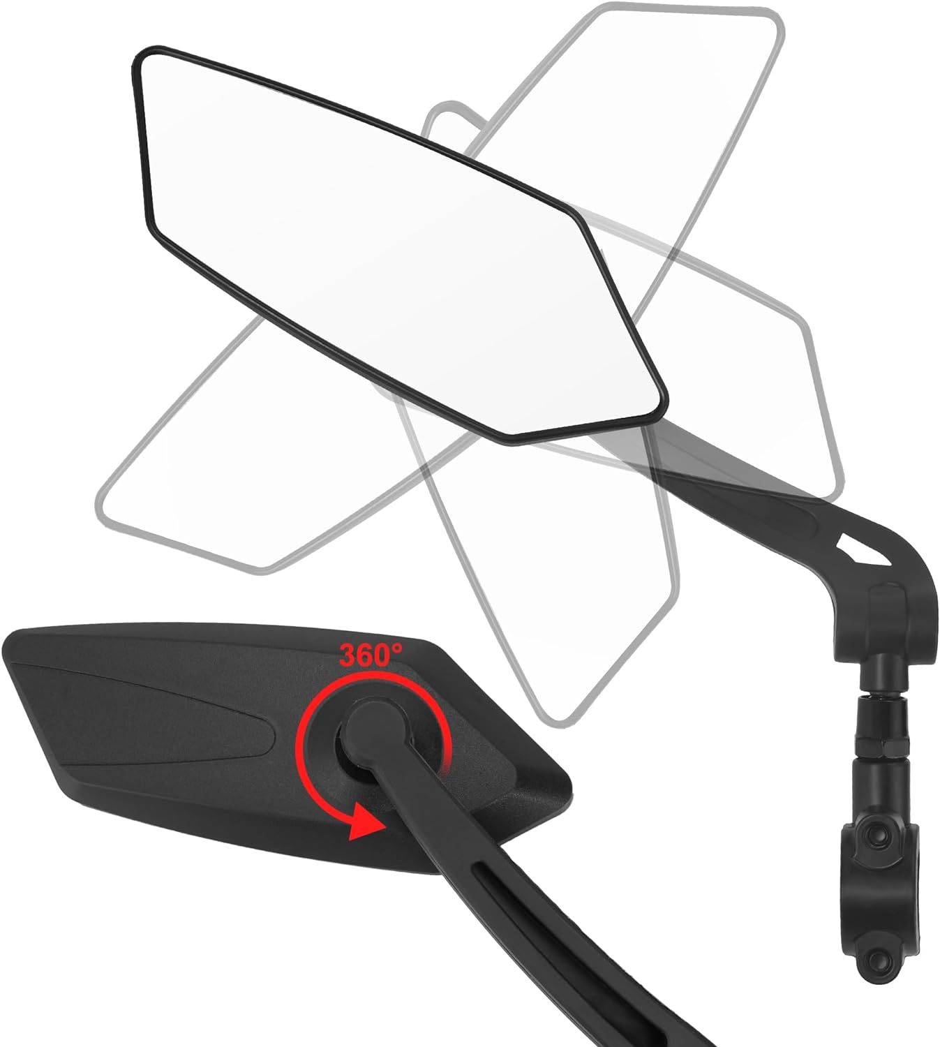 Vagocom Bike Mirror - Handlebar Mount Wide Angle Bicycle Rearview Mirror - Adjustable Bike Rear View Mirror Accessories for Mountain Road Bike,Ebike,Scooter and Motorcycle(Right) image number 6