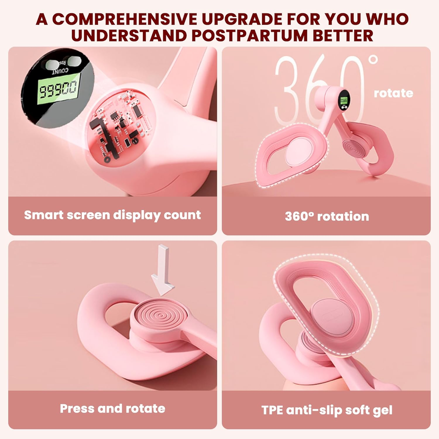 TKTCO Thigh Trainer, Pelvic Floor Muscle Trainer, Inner Thigh Exercise Workout Equipment for Home Gym, Pelvic Floor Strengthening Women image number 5