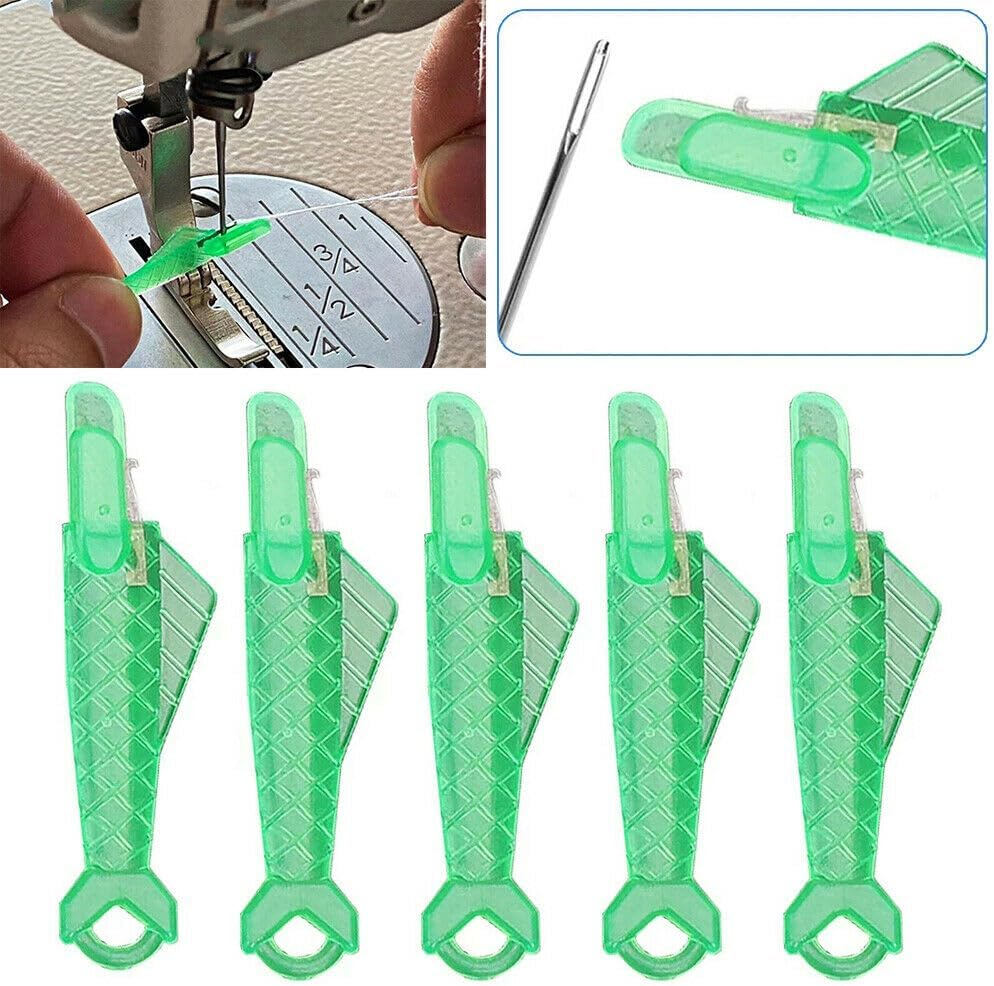 5X Green Sewing Machine Needle Threader Stitch Insertion Tool Automatic image number 6