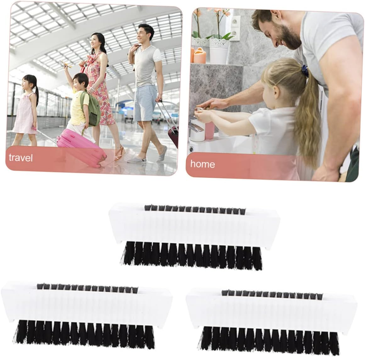 LIFKOME 3Pcs Double Sided Nail Cleaning Brush for Daily Use Durable Comfortable Grip for Home Travel Outdoor Nail Care image number 5