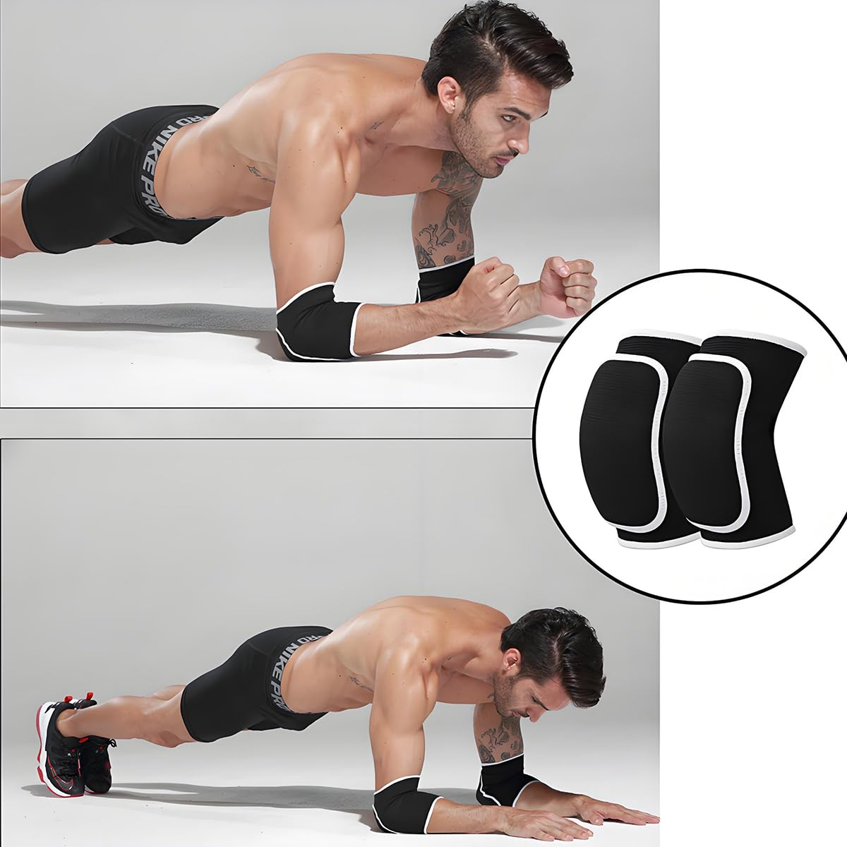 Breathable Elbow Support Sponge Elbow Pads Protective Elbow Sleeve Volleyball Knee Pads Black Elbow Protectors Elbow Brace Compression Arm Brace Elbow Wraps for Men Women image number 4