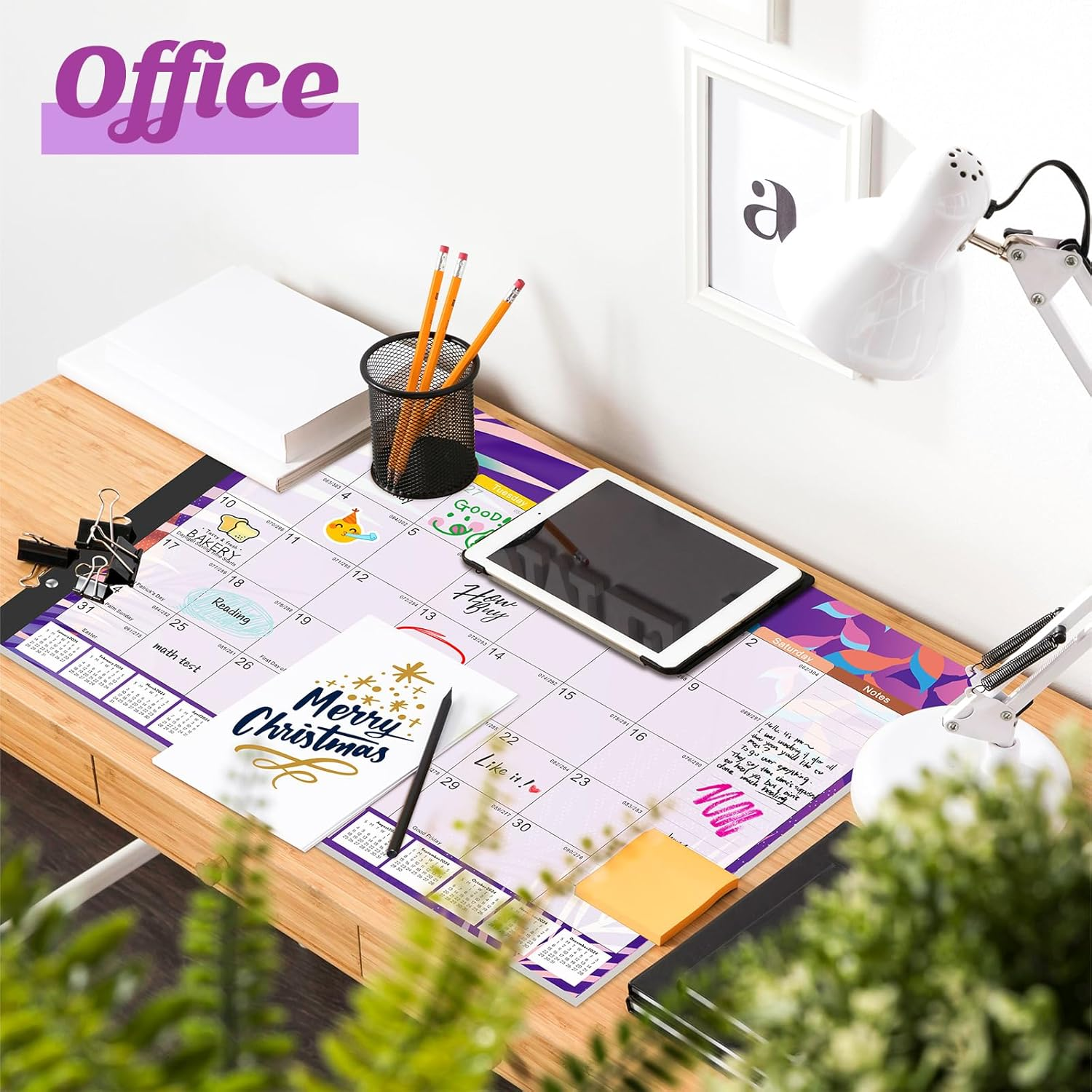 Gannyfer Desk Calendar 2026-18 Month Large Desk Calendar, Use Now to Dec 2026, 22" X 17" Desktop Pad Calendar, Office Supplies Perfect for Planning and Organizing in Your Home, School or Office - Colorful image number 2