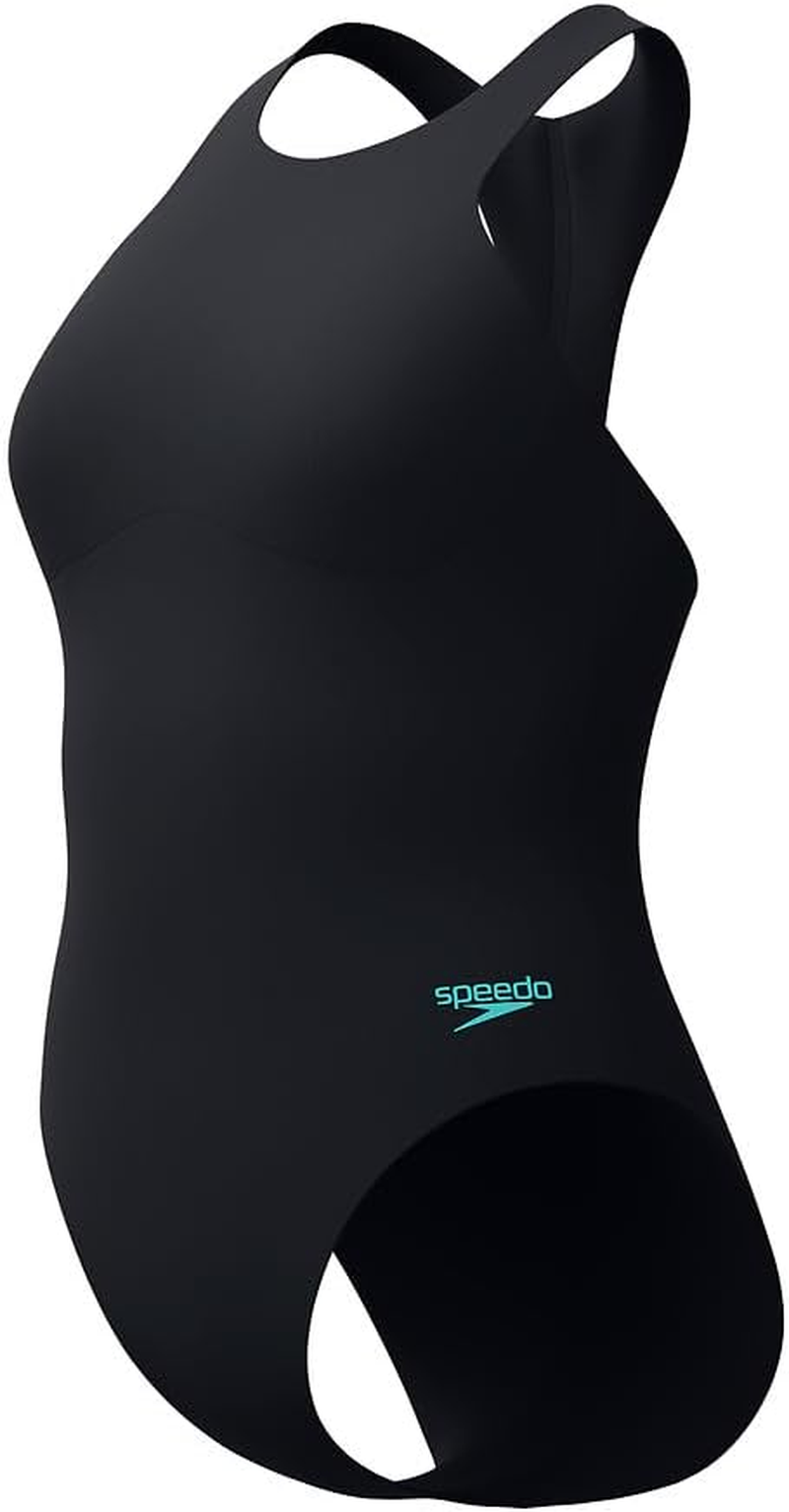 Speedo Women'S Racer Zip Swimsuit with Built in Swim Bra image number 5