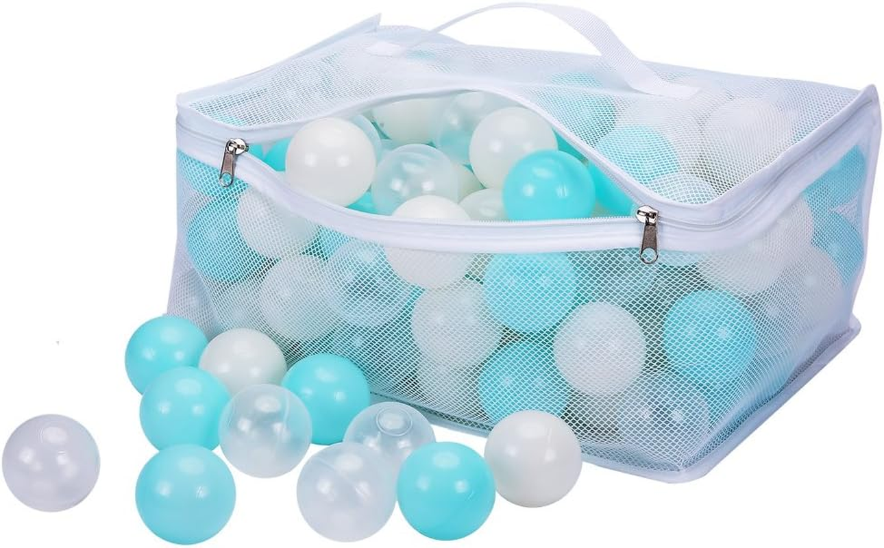 Playmaty 70 Pieces Colorful Pit Balls Phthalate Free BPA Free Plastic Ocean Balls Crush Proof Stress Balls for Kids Playhouse Pool Ball Pit Accessories 2.36Inches (70 Balls-Light Blue) image number 3