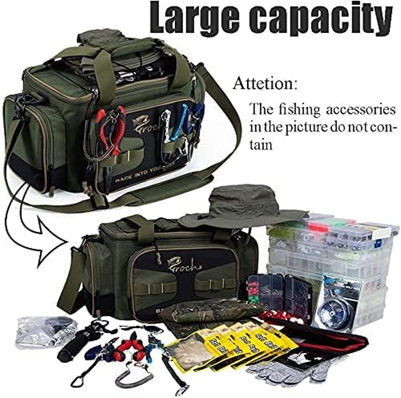 Fishing Tackle Bag Waterproof Tackle Bag Storage(Only Include One Bag,No Trays)