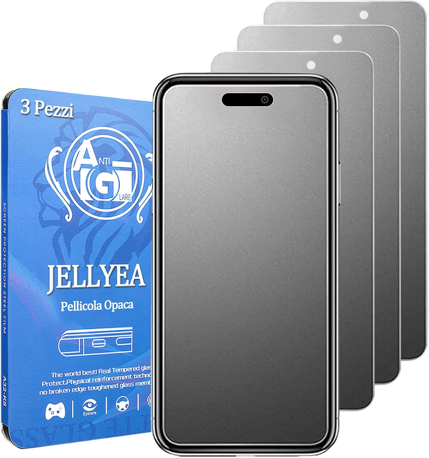 JELLYEA 3 Pack Matte Tempered Glass for Iphone 15 Pro Max / Iphone 15 plus Matte Screen Protector Anti-Glare Anti-Fingerprint Anti-Scratch Case Friendly Bubble Free for Apple Iphone 15 Plus/15 Pro image number 5
