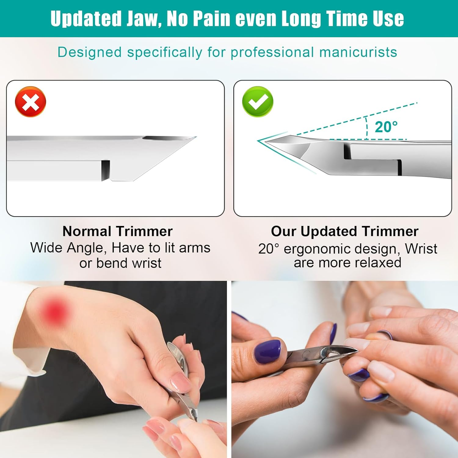 Diesisa Cuticle Trimmer,4Mm Jaw Extremely Sharp,Cuticle Clippers for Nails with Silicone Handle, Non-Slip,Professional Steel Cuticle Cutter,Trimmer Dead Skin Remover Stainless Cuticle Remover Tool image number 2