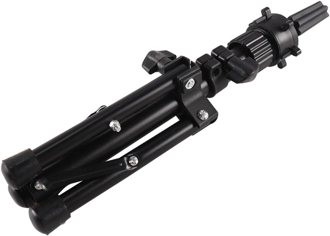 Gorise Mini Adjustable Mannequin Head Stand Tripod Hairdressing Wig Display Stand for Hairdressing Training Black Stainless Steel image number 5