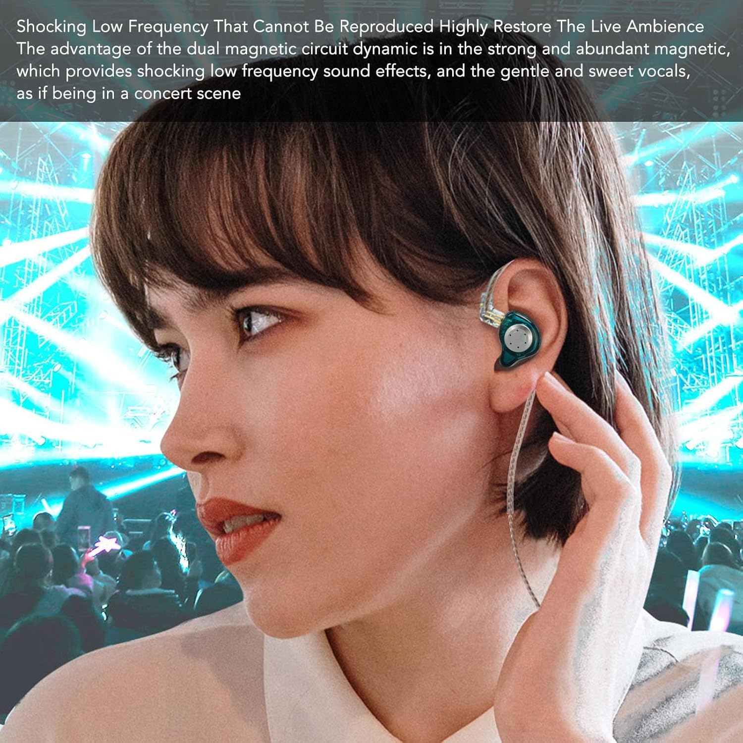 EDX Pro in Ear Headphones, IEM Earphones with 1DD, Wired Gaming Earbuds, with New 10Mm Dynamic Driver and Detachable 2 Pin 0.75Mm Cable (Transparent Cyan) image number 1