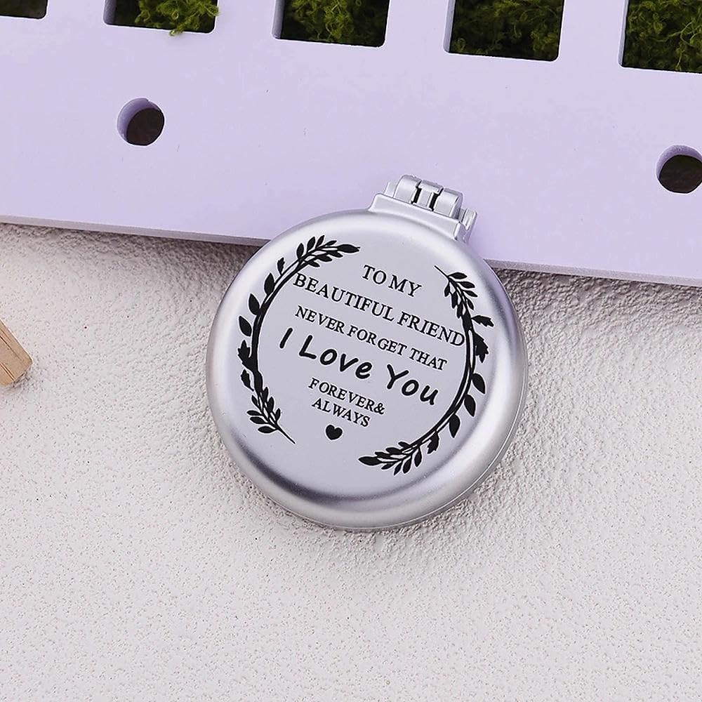 Friendship Fold up Mirror Comb Gift Best Friend Lightweight Portable Compact Travel Pocket Makeup Mirror for Bestie BFF Graduation Christmas Birthday Gifts image number 5