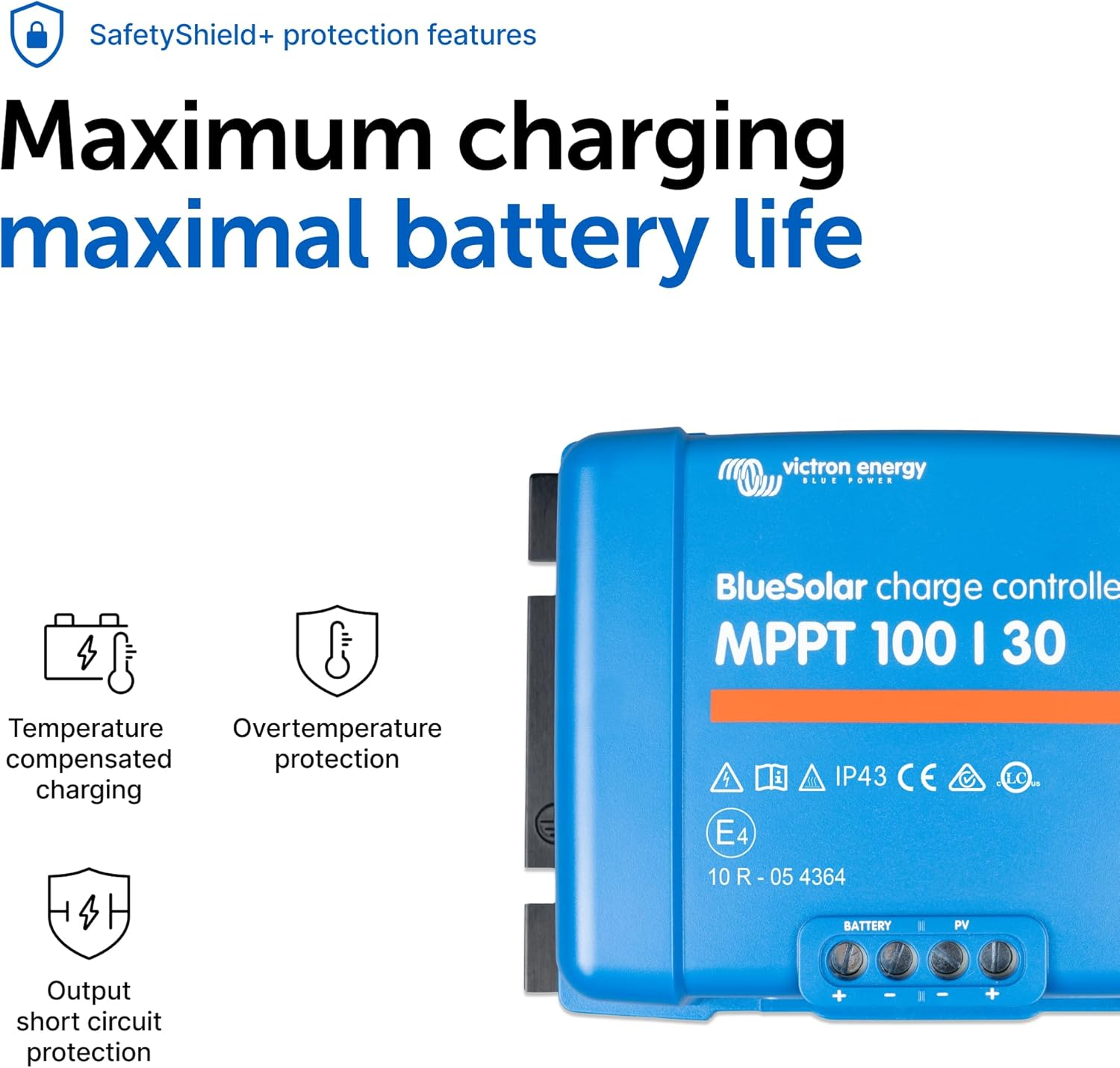 Victron Energy Bluesolar MPPT 12/24-Volt 30 Amp 100 PV Input Solar Charge Controller image number 1