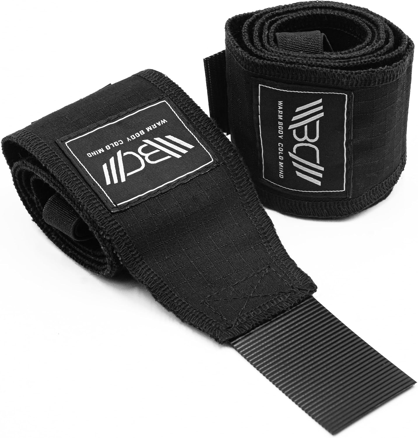 WARM BODY COLD MIND - Premium Cotton Weight Lifting Wrist Wraps for Cross Training, Powerlifting, Deadlift, Weightlifting, Gym, Wrist Straps, Workout, Fitness, Heavy-Duty Suppor (Black) image number 5