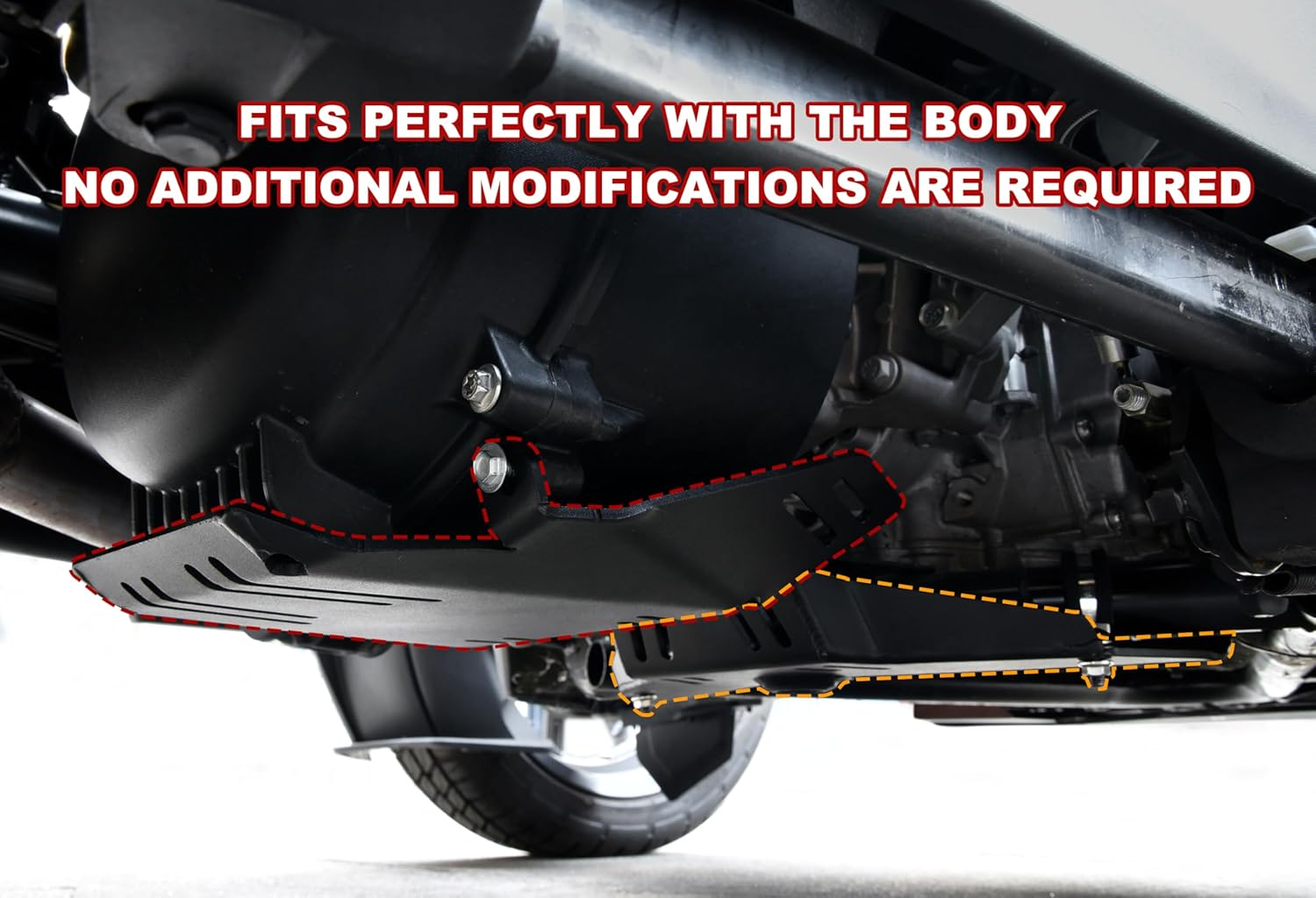 SAUTVS Aluminum Lower Protector Skid Plate for Can-Am Ryker, Lower Splash Guard Radiator Protector for Can Am Ryker 600 900 Sport & Ryker Rally Edition All Models Accessories (Replace #219401251) image number 6