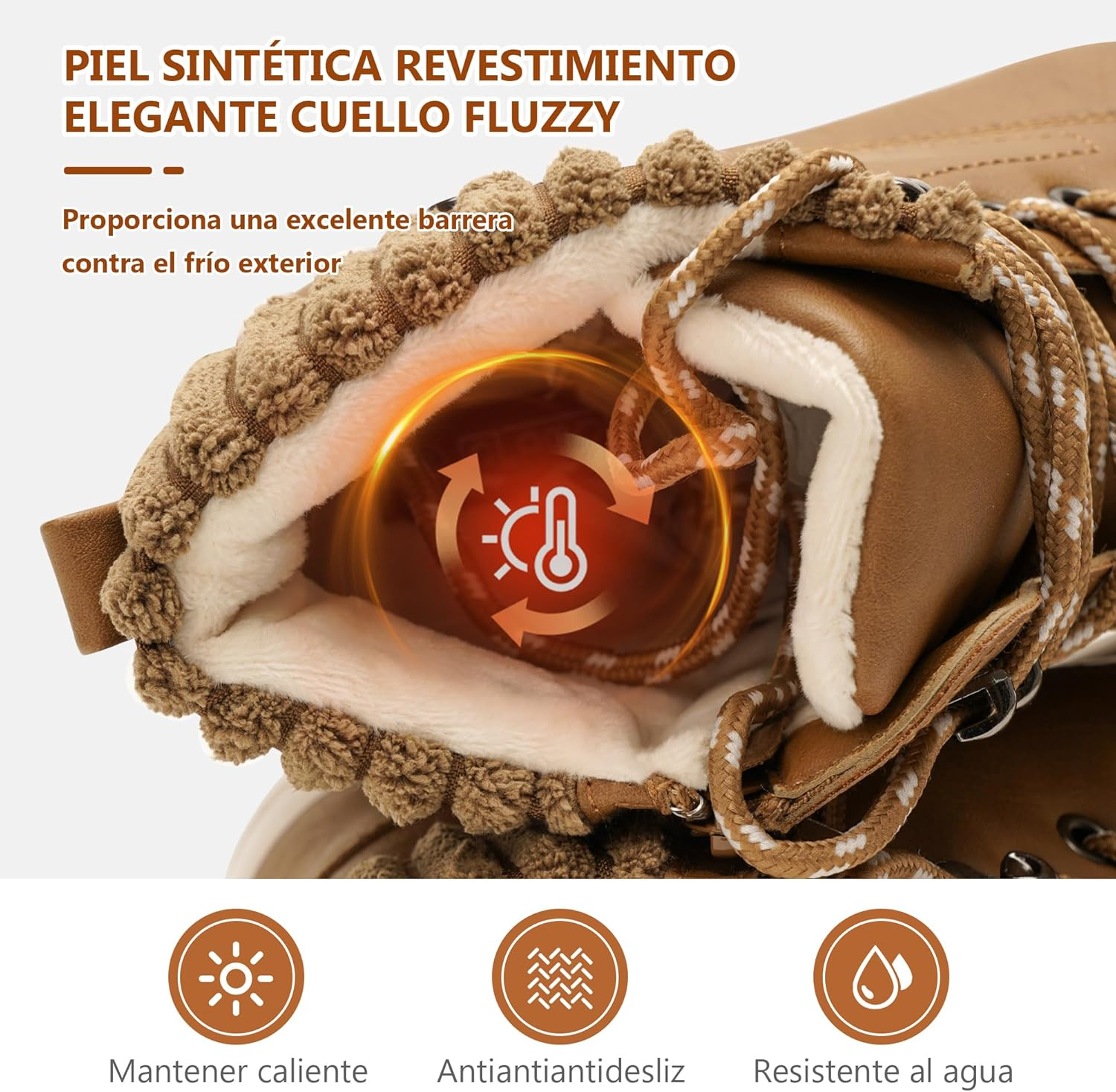 GLAMORA Women Waterproof Winter Warm Lined Boots Non Slip Sole Thermal Faux Fur image number 2