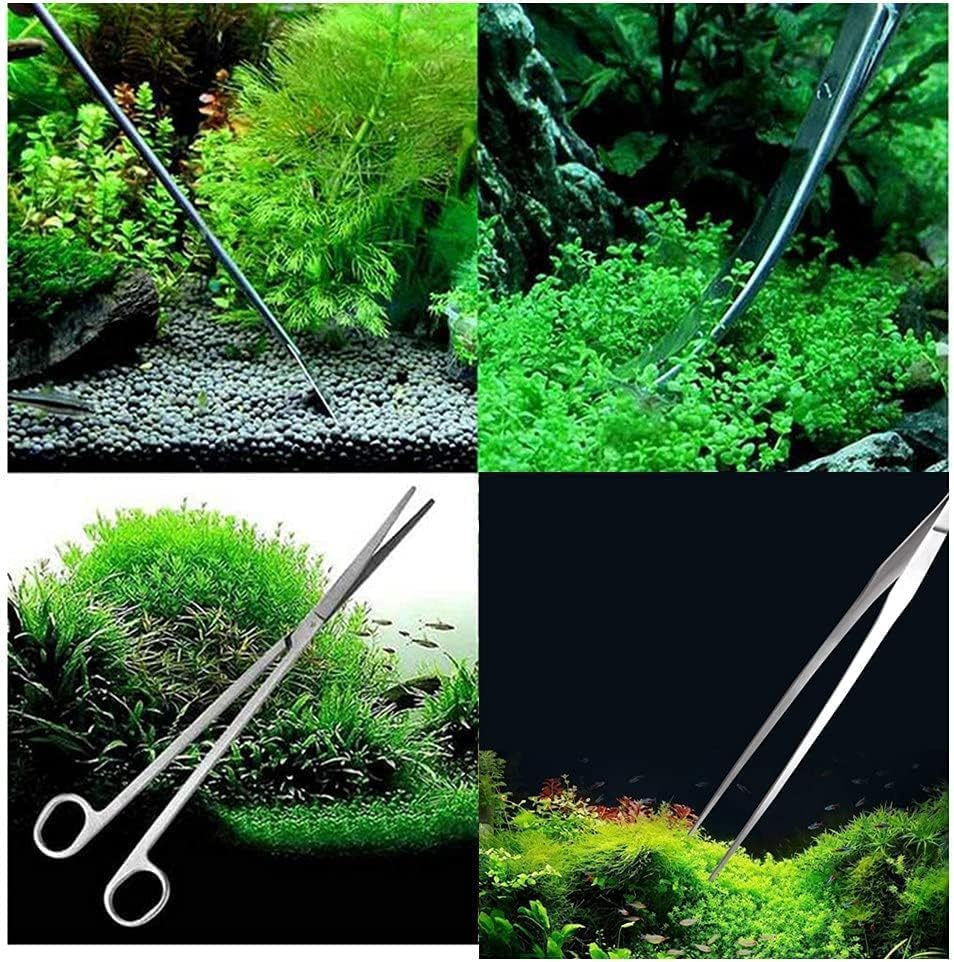 5 Pieces Aquarium Scissor Tools Kit,Aquarium Scissor Tweezers Spatula Tool,5 in 1 Stainless Steel Aquatic Plants Aquascaping Tools Set, for Aquariums and Fish Tank. image number 3